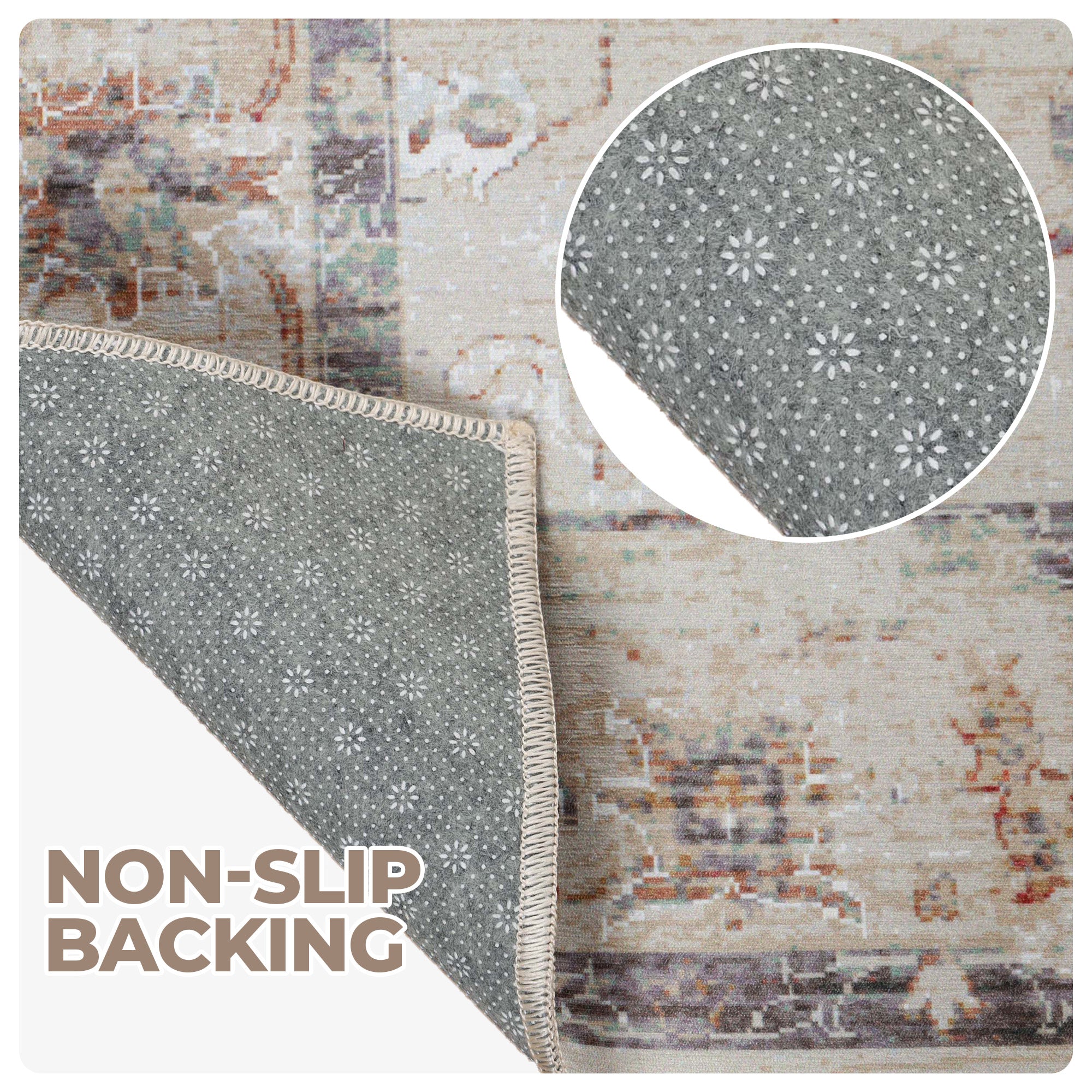 Elegant Swan Floral Non-Slip Washable Indoor Area Rug - Perfect for Living Room, Bedroom, or Hallway Runner