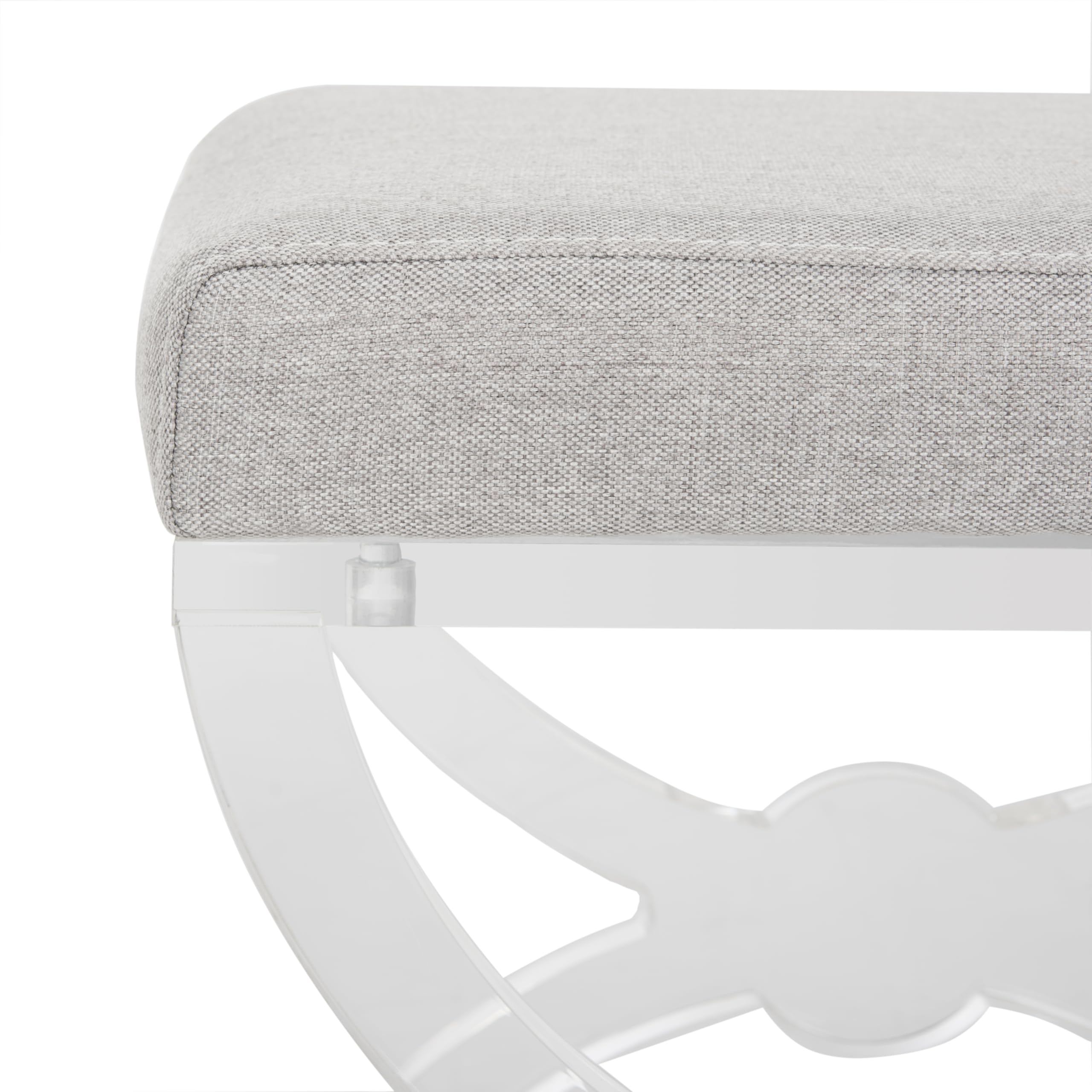Safavieh Home Collection Delfina Clear Acrylic Ottoman - Modern Coffee Table Stool with Storage - Perfect for Living Room, Bedroom & Office Decor