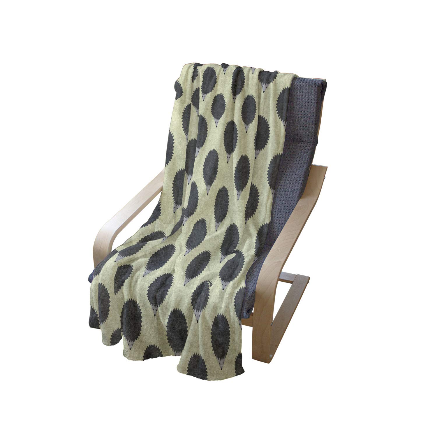 Ambesonne Geometric Hedgehog Throw Blanket - Soft Flannel Fleece Blanket with Abstract Animal Design, 70