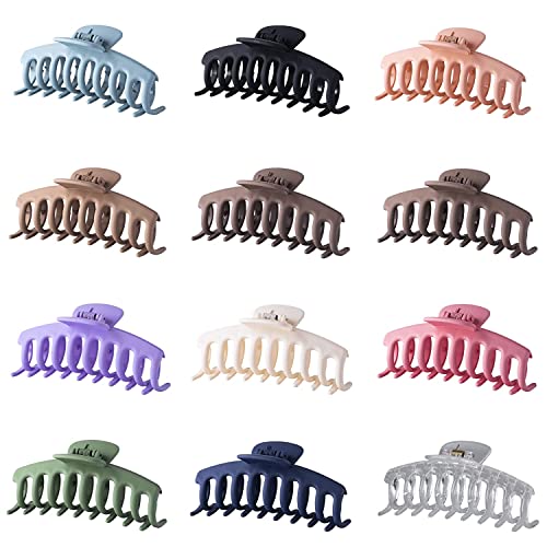 ASSU Matte Hair Claw Clips for Women - 3 Pack Hair Clips for Long, Thin & Thick Hair - Non-Slip Hair Styling Accessories - Perfect for Workouts, Office & Everyday Hairstyles