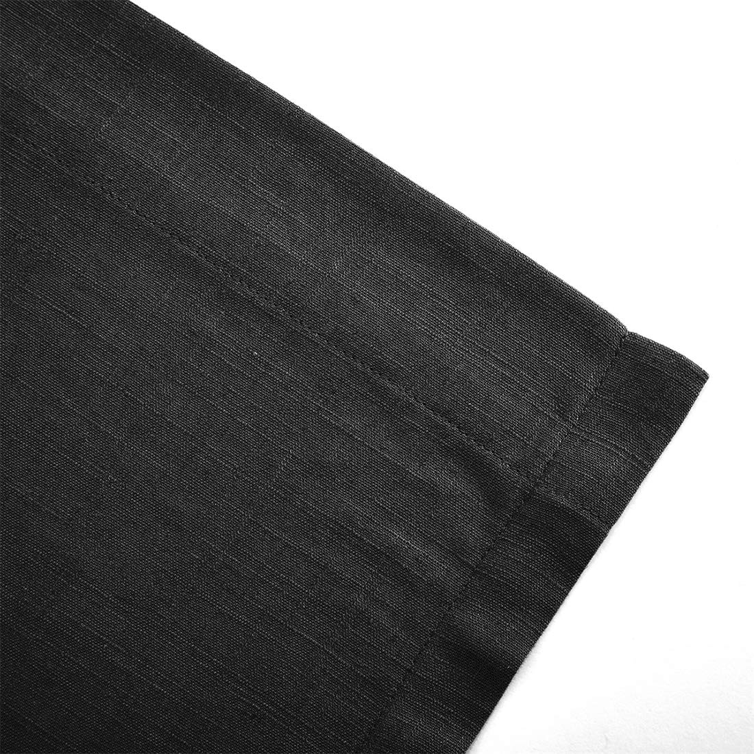 VCTOPS Blackout Linen Curtains - 52x96 Inch Room Darkening Window Drapes with Grommet Top for Living Room & Bedroom - Elegant Home Decor for Privacy & Light Control (1 Panel, Black) - Perfect for Cozy Nights & Stylish Interior Design