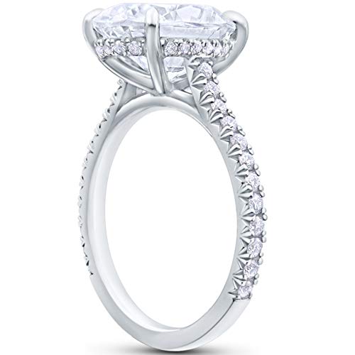 4 CT Oval Cut Colorless VVS1 Moissanite Engagement Ring for Women - Bridal Wedding Solitaire Ring, Anniversary & Promise Gift - Perfect for Proposals, Weddings, Anniversaries & Special Occasions