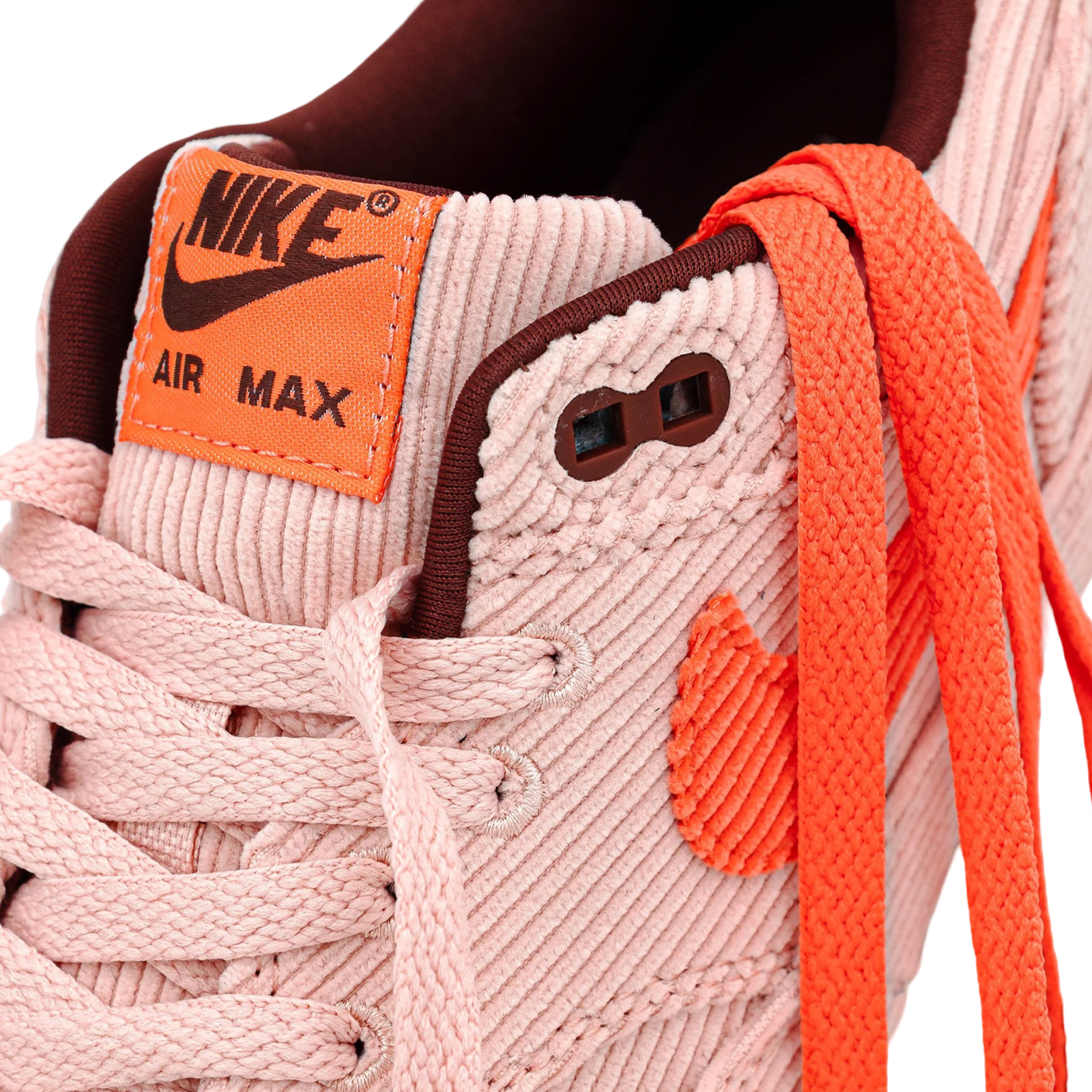 Nike Air Max 1 Premium Corduroy Sneakers - Bright Coral Women's Running Shoes for Jogging & Casual Wear