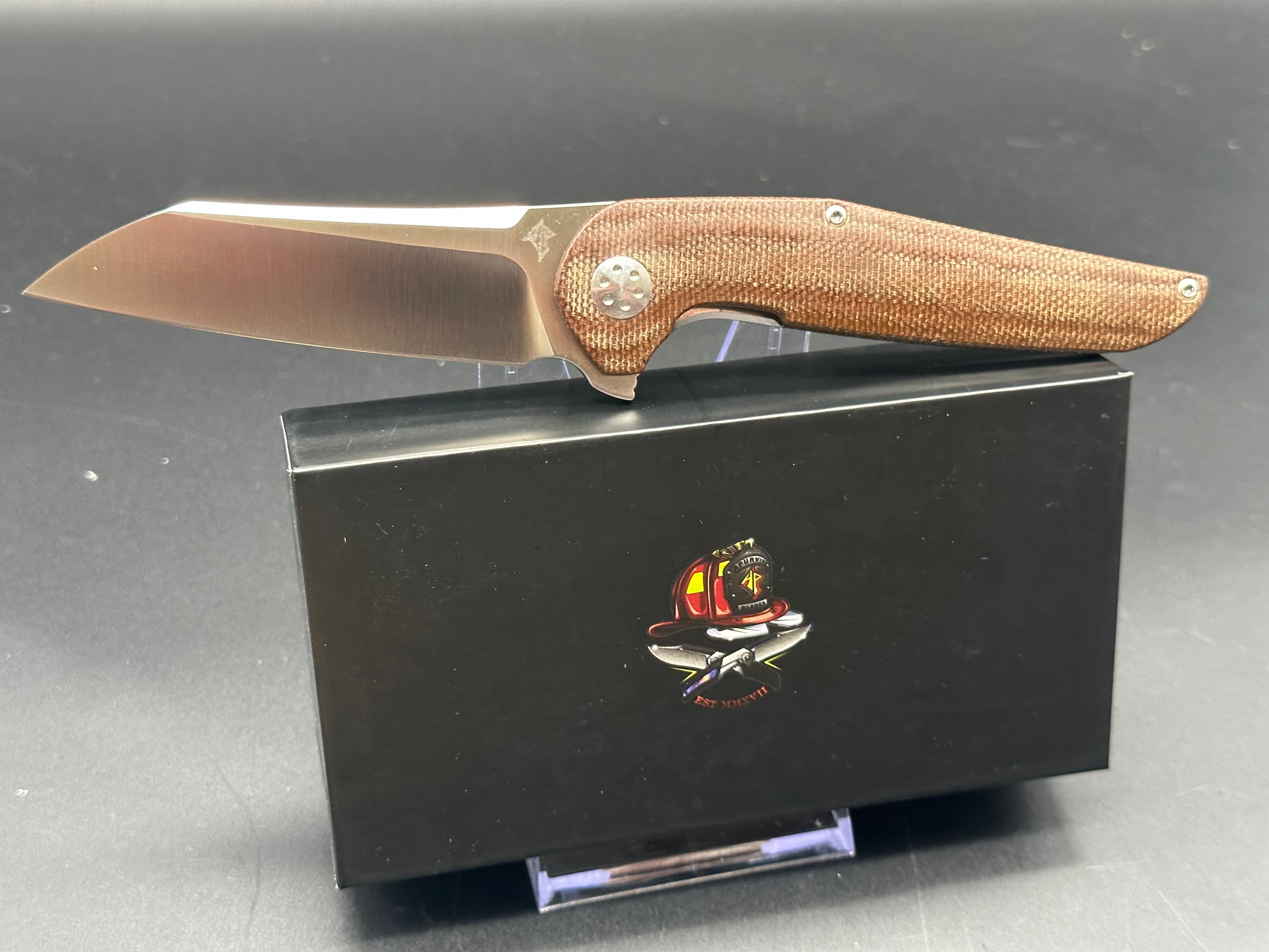 Purvis Progeny MR Folding Knife - Micarta Handle & 154CM Steel Blade - EDC, Camping, Outdoor Survival Gear