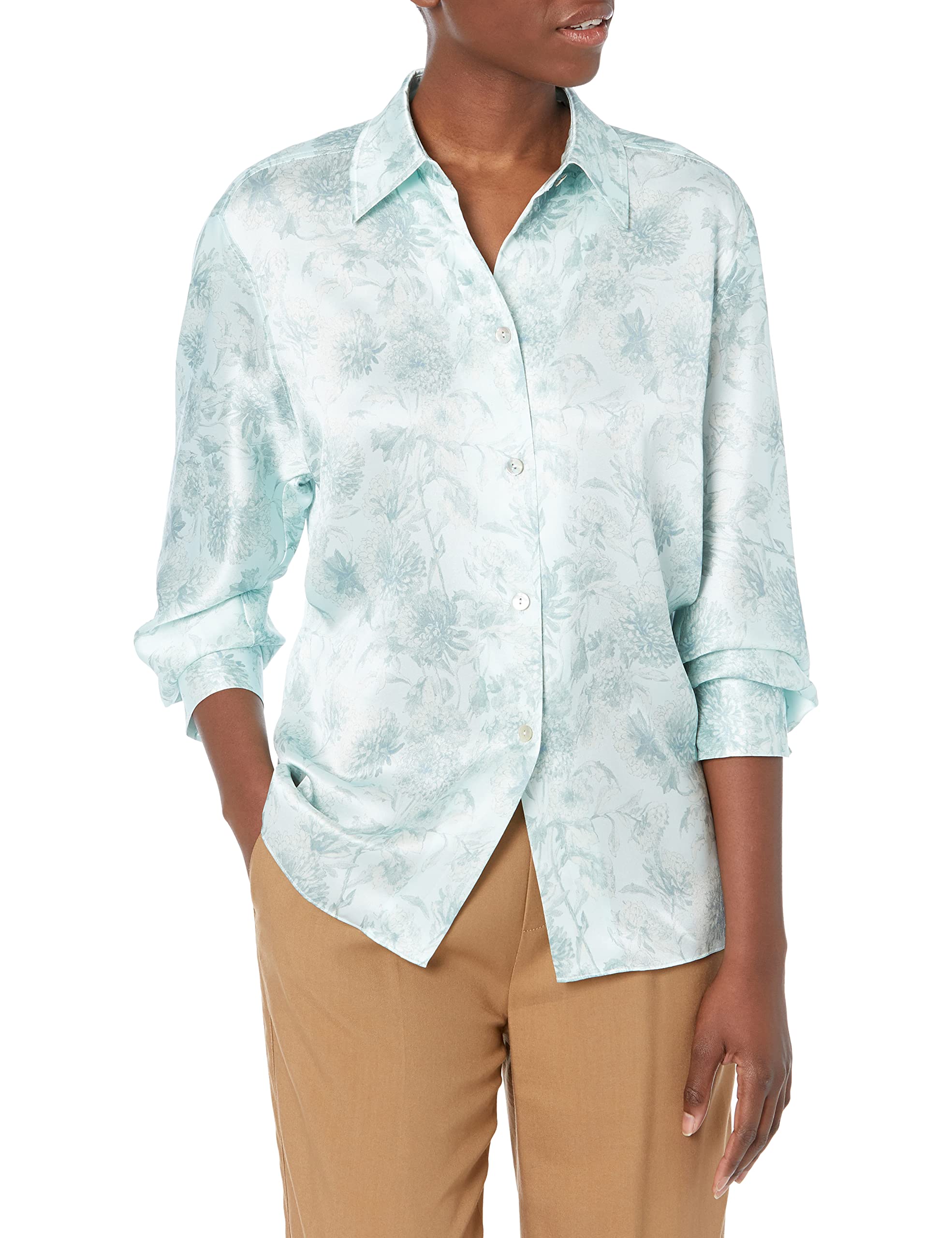 Vince Women's Dahlia Sculpted Long Sleeve Shirt - Elegant Office Blouse for Professional Women | Perfect for Business Meetings, Workwear & Formal Occasions
