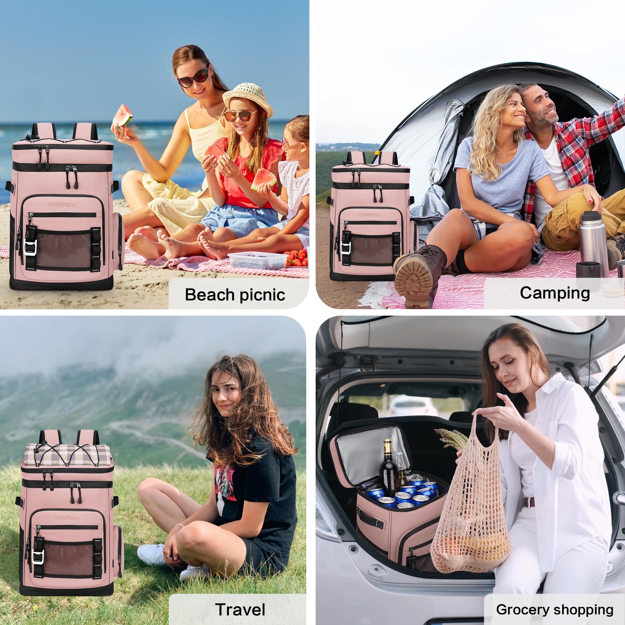 Large 30L Waterproof Insulated Cooler Backpack for Men & Women - Leak Proof Picnic, Camping, Beach, Fishing & Travel Backpack - Holds 48 Cans - Perfect for Outdoor Adventures, Tailgating & Family Outings