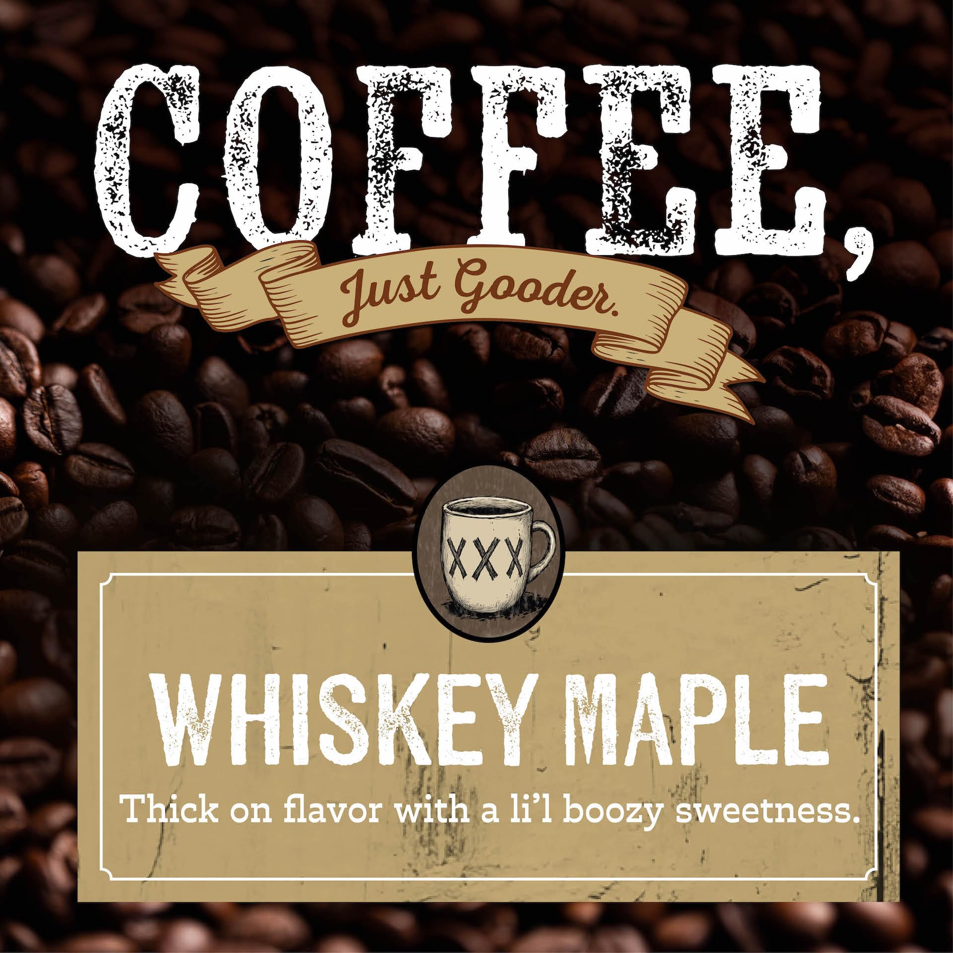 Rufus Teague Whiskey Maple Flavored Ground Coffee - Premium Dark Roast Gourmet Coffee with Smoky Notes, Medium Grind, 12 oz Bags (Pack of 2) - Perfect for Morning Brew, Afternoon Pick-Me-Up & Gift Giving