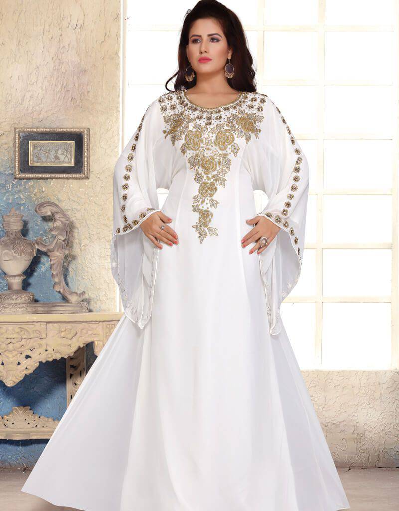Stylish Broad Sleeve Kaftan Dress for Women - Flowy Boho Maxi Dress with Elegant Patterns - Perfect for Beach Vacations, Summer Parties & Casual Outings