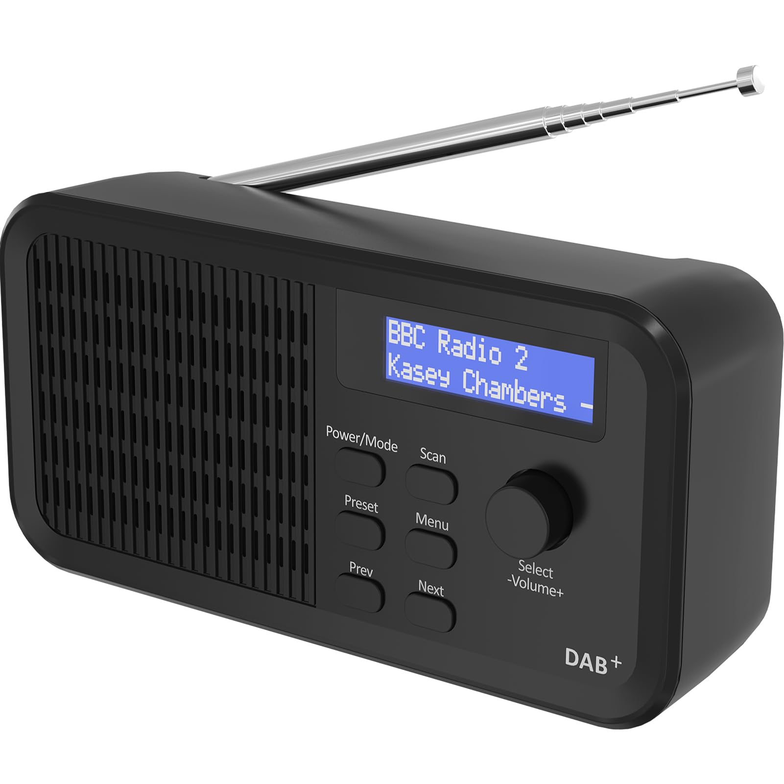 Portable Digital Radio with DAB/DAB+ & FM, USB Rechargeable 20 Hours Playtime, 10 Preset Stations, Headphone Jack, LCD Screen - Perfect for Home, Office, Kitchen, Garden & Outdoor Use