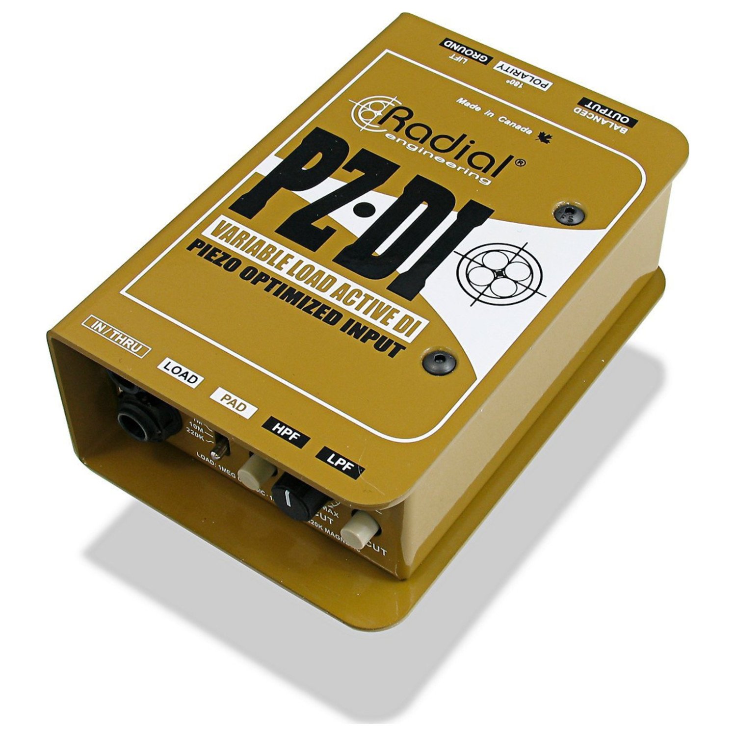 Radial Engineering PZ-DI Professional Passive Direct Box for Guitar & Bass - Includes 2 High-Quality Cables | Perfect for Live Performances & Studio Recording
