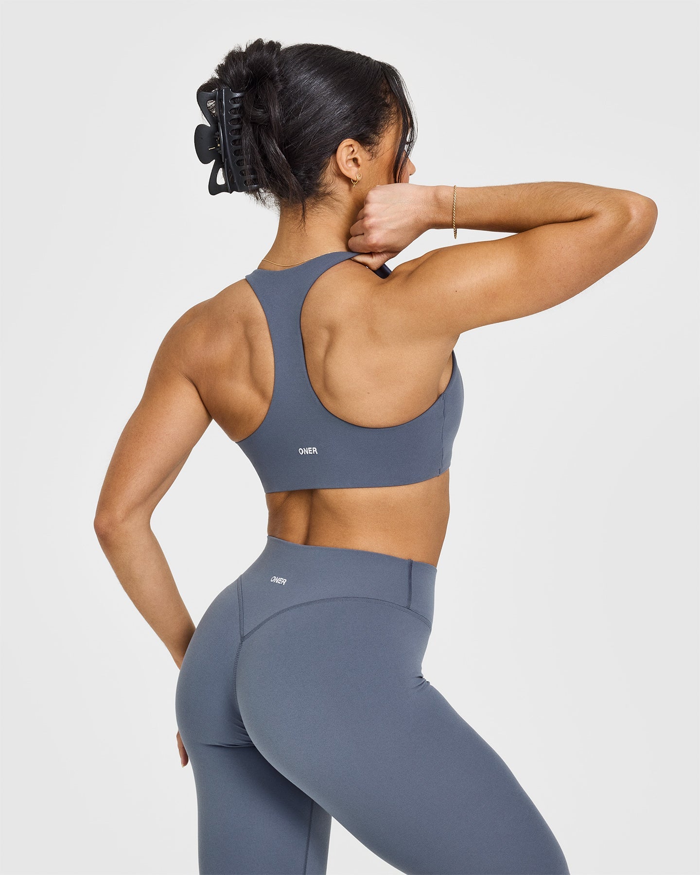 SoftMotion™ High Support Sports Bra for Women - Breathable & Comfortable Workout Top in Granite Blue | Perfect for Running, Yoga & Gym
