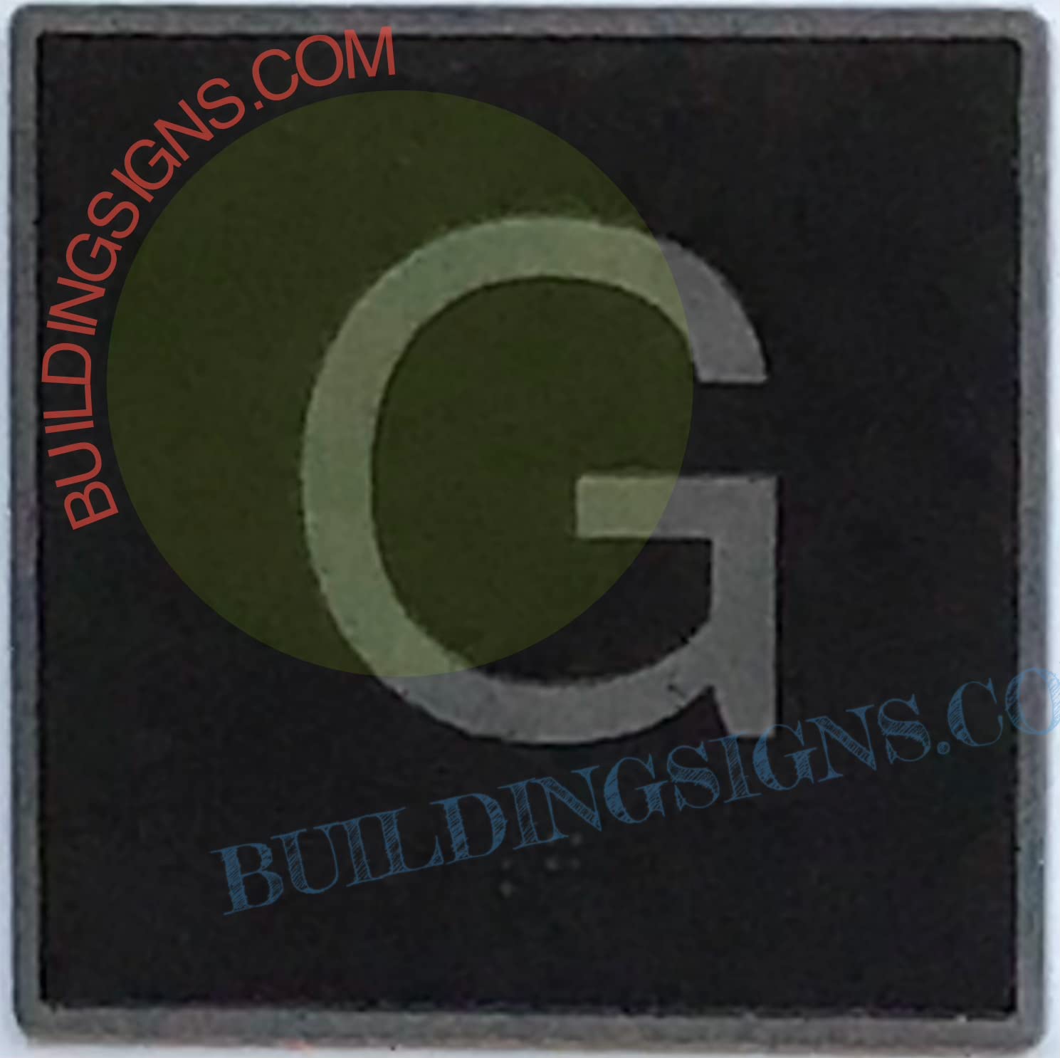 Cast Iron Elevator Floor Number G Sign - 4x4 Inch Black Background Jamb Plate for Elevators | Durable & Stylish for Office Buildings, Hotels & Commercial Spaces
