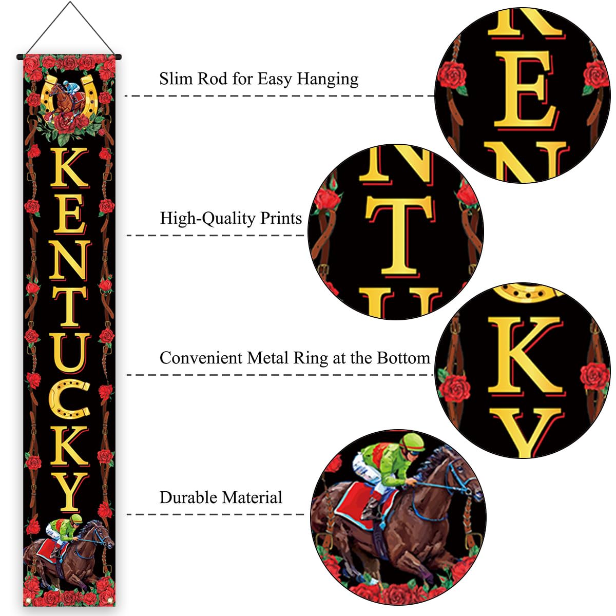 Kentucky Decorations & Party Supplies - Kentucky Themed Door Cover, Banner & Home Decor for Derby Parties, Tailgates & Southern Celebrations