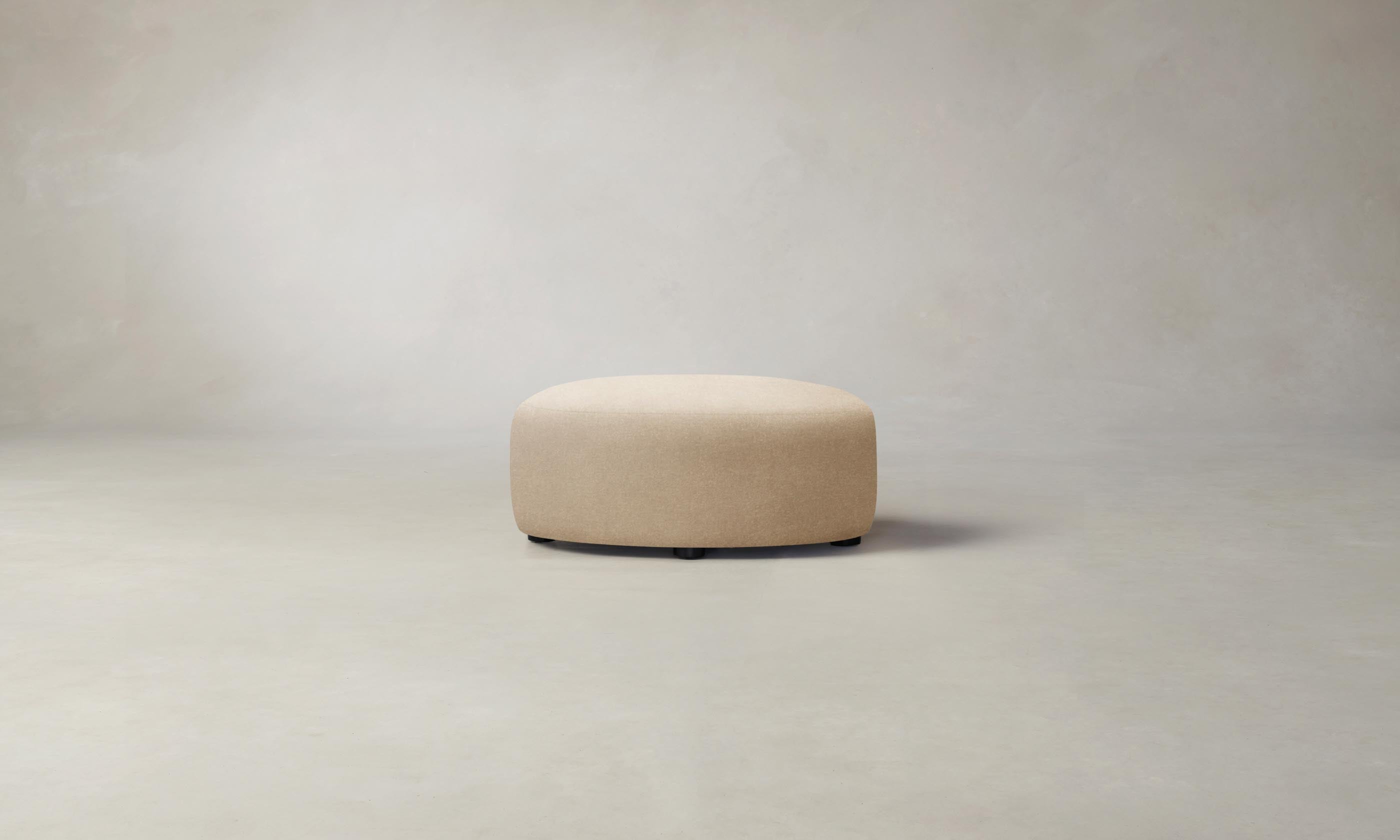 Premium Mohair Almond Chelsea Ottoman - Stylish Footrest & Extra Seating for Living Room, Bedroom, or Office - Soft & Durable Home Decor Accent