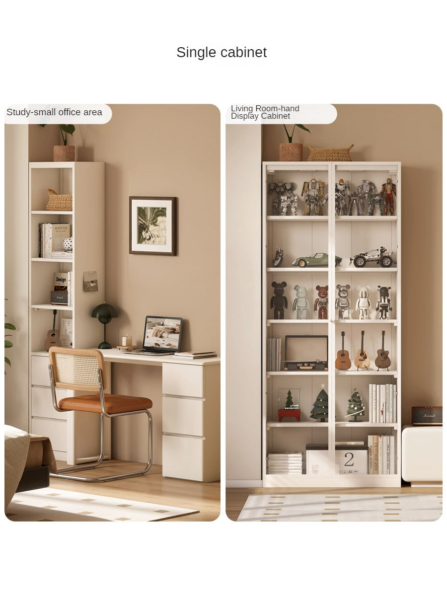 Solid Poplar Wood Bookcase - Wall to Ceiling Bookshelf with Adjustable Shelves for Home Office, Living Room & Library Storage
