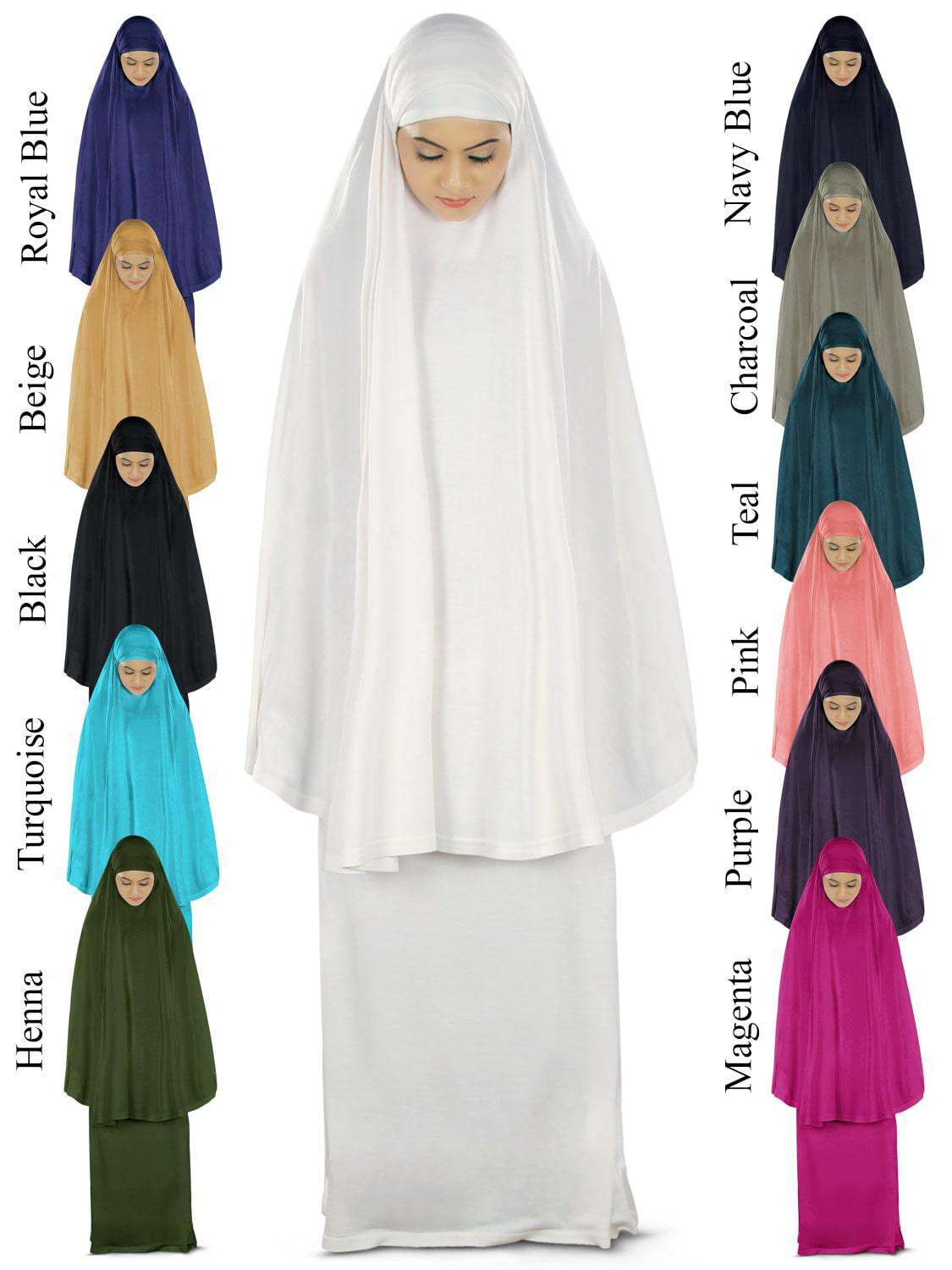 Dua Prayer Set for Women - Soft Viscose Jersey Khimar & Long Skirt - Islamic Modest Outfit for Prayer, Mosque & Daily Wear