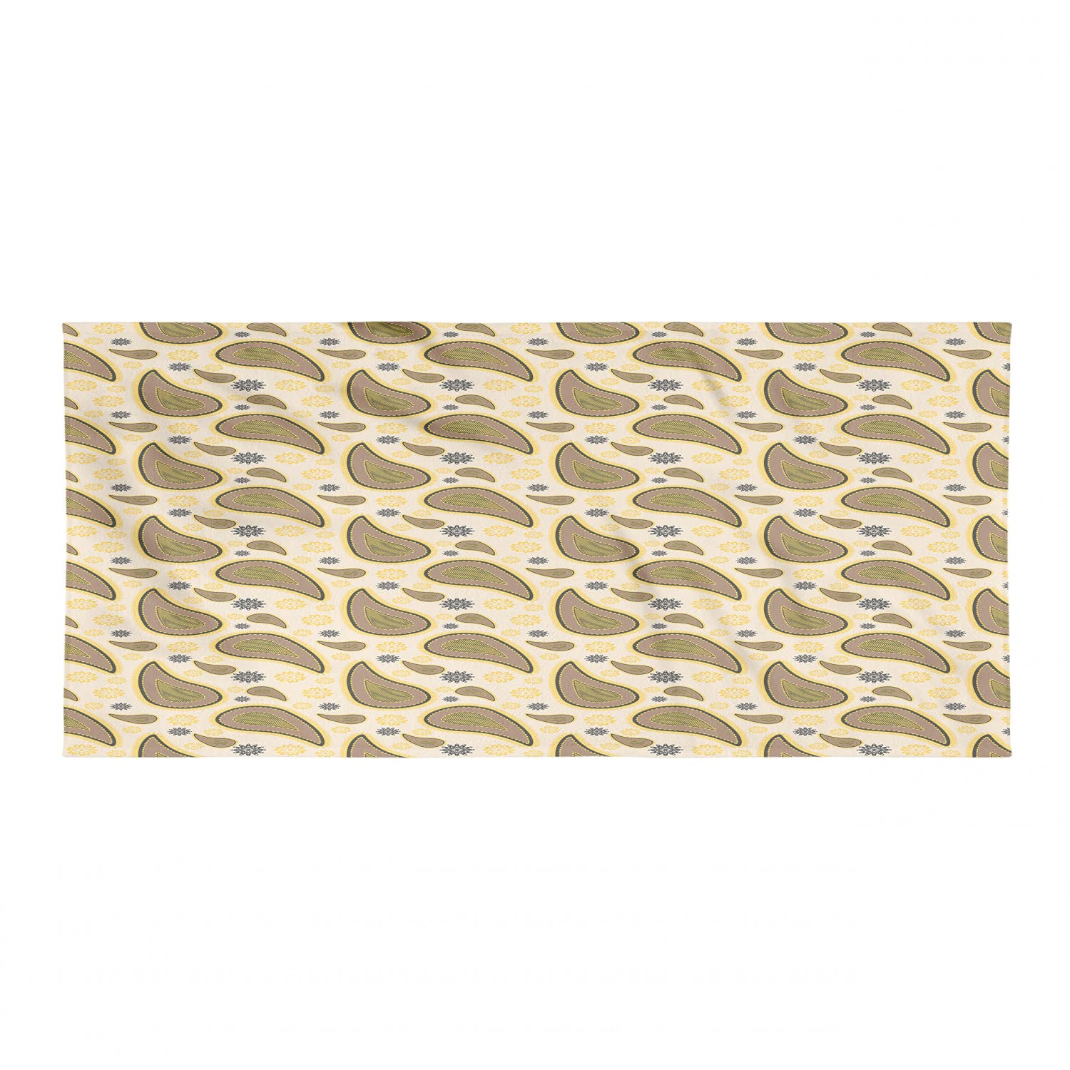 Ambesonne Paisley Hiking Towel - Quick Dry Soft Lightweight Microfiber with Vintage Floral Motifs for Camping, Backpacking, Sports & Travel - Caramel Beige Towel for Outdoor Adventures