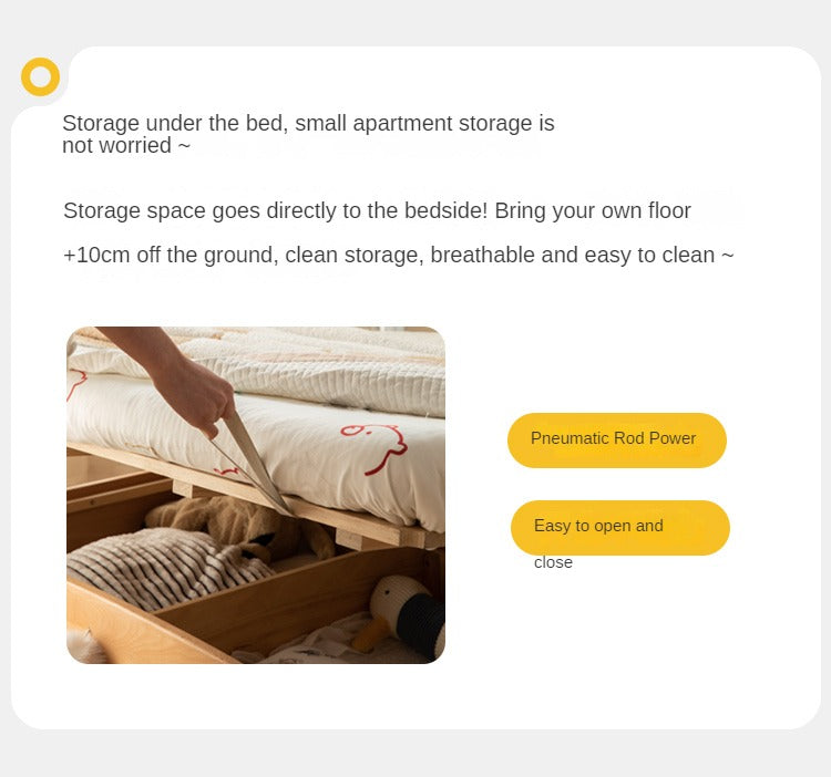 Solid Wood Bear Box Bed - Handcrafted from Premium Beech & Oak - Durable & Stylish Storage Solution for Kids' Rooms, Nurseries, and Cabin Decor