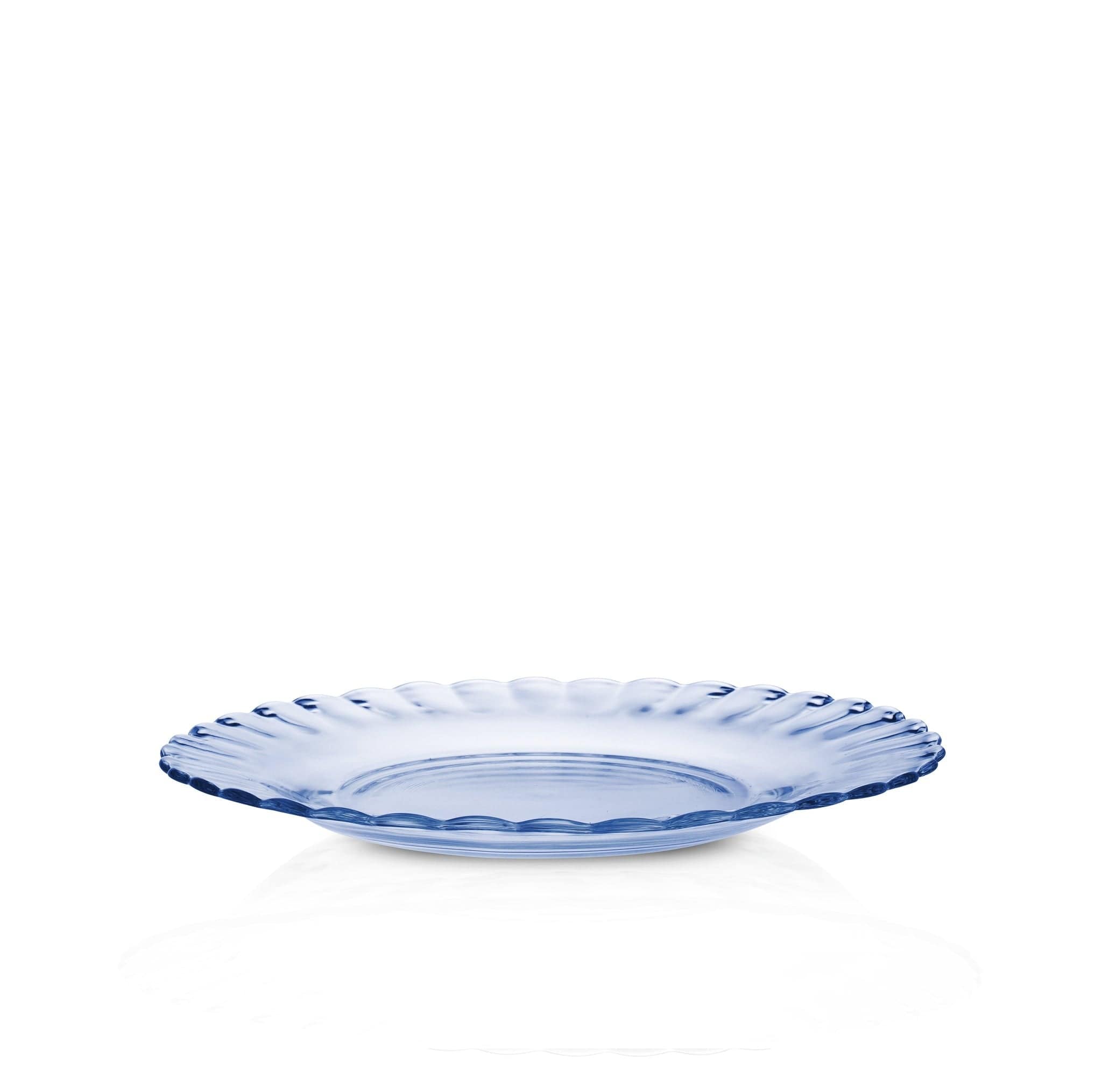 Duralex Le Picardie® Marine Blue Salad & Dessert Glass Plate Set of 8 - Elegant Tableware for Dining, Entertaining & Everyday Use