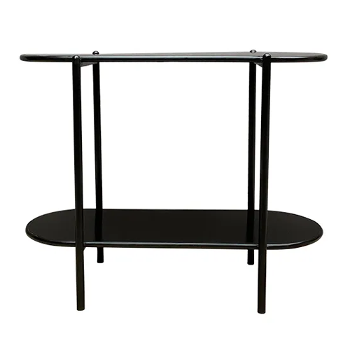 Modern Marra Oval Console Table - Mid-Century Style Entryway Sofa Table with Wooden Legs - Perfect for Living Room, Hallway, or Bedroom Decor