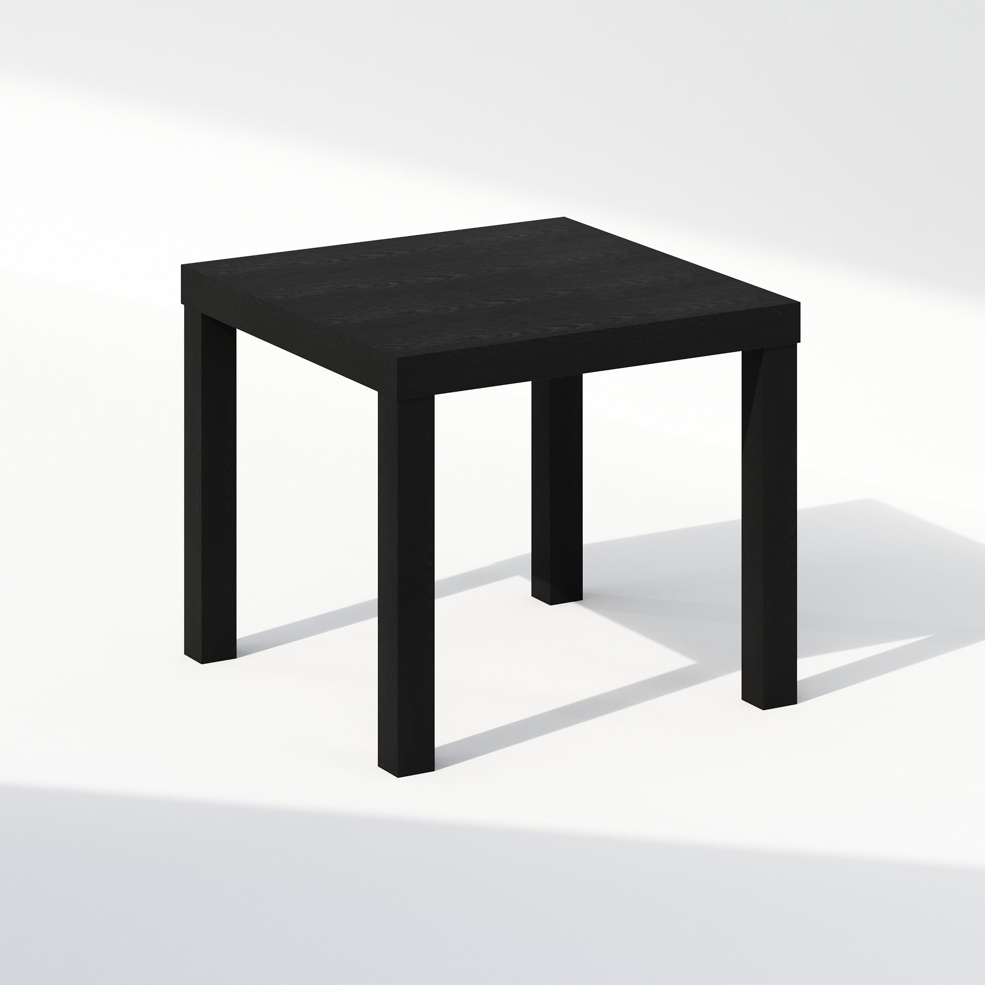 Furinno Simple Square Coffee Table - Black End Table for Living Room, Bedroom, or Office - Sturdy & Stylish Side Table for Home Decor