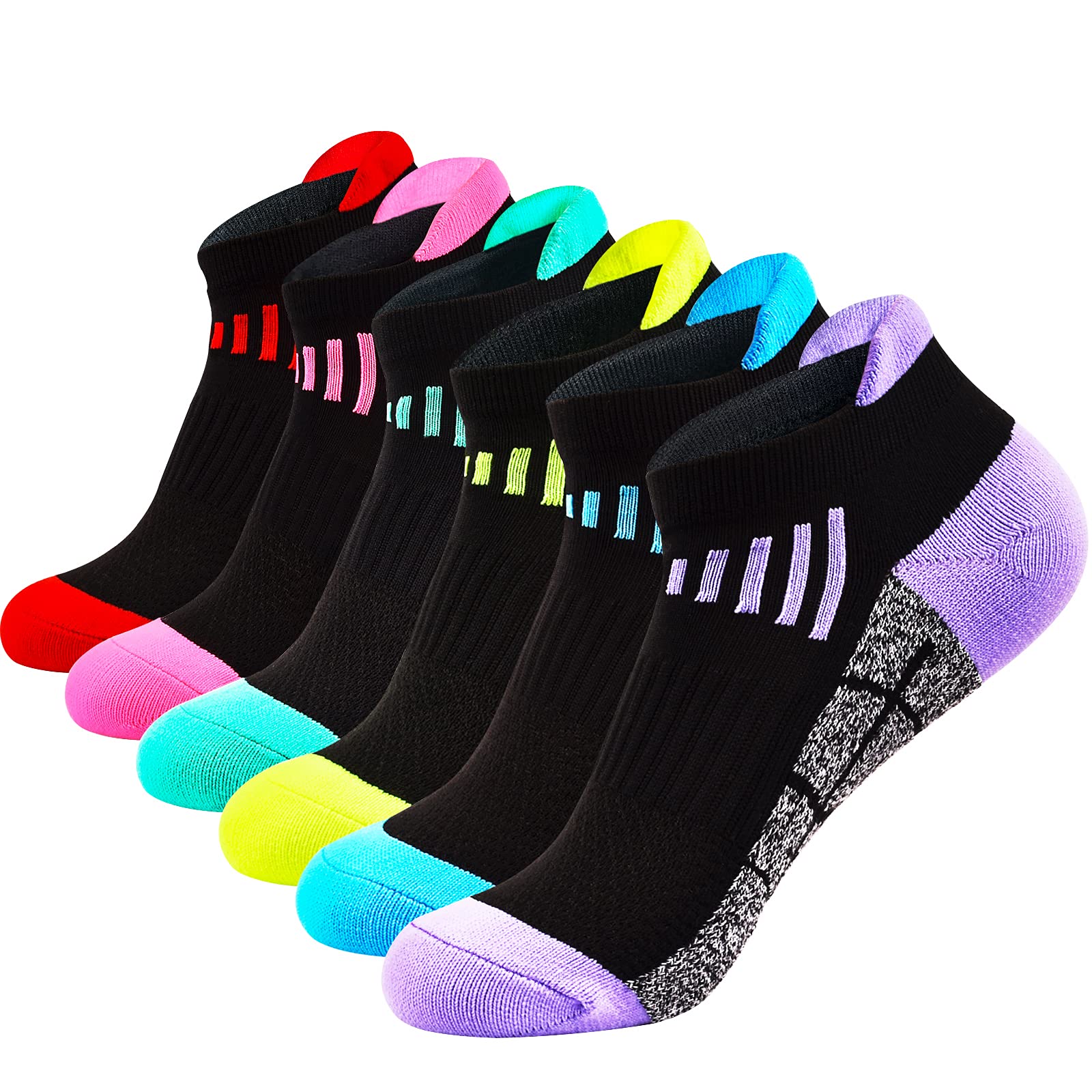 Women's Low Cut Ankle Athletic Socks - 6 Pack Breathable Cushioned Running Socks for Sports & Workout - Perfect for Jogging, Gym, Yoga and Everyday Wear