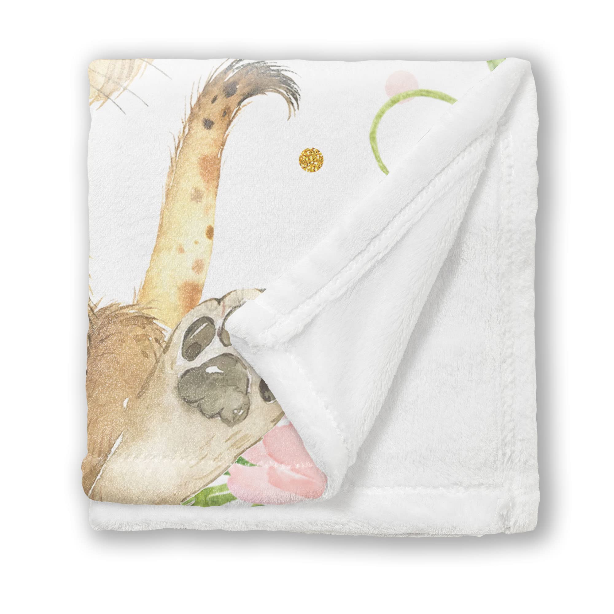 **Personalized Baby Blankets for Girls - Custom Lion Design, Super Soft Plush Fleece, 30