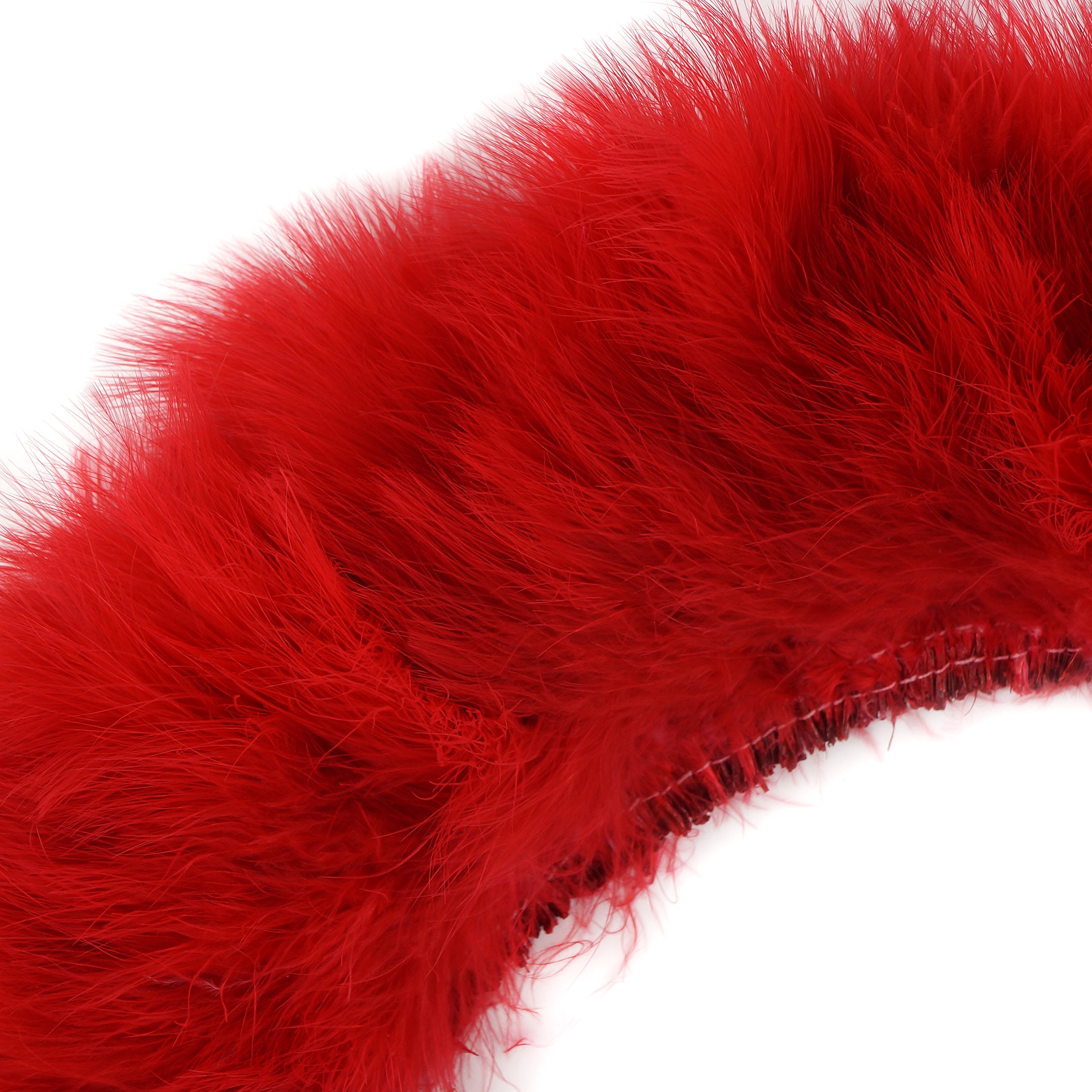 ZUCKER™ Turkey Marabou Blood Quill Feathers - Red Craft Feathers for Fly Tying, Costume Design, DIY Jewelry & Home Decor - Perfect for Fishing Lures, Halloween Costumes, and Bohemian Decorations