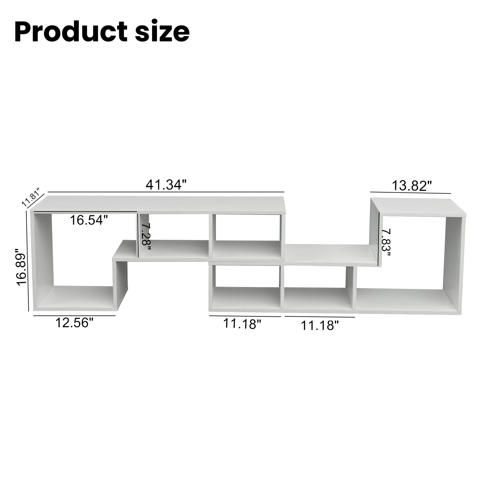 Recaceik Modern L-Shaped Cube Bookshelf - 2-Tier Bookcase & TV Stand with Open Storage Shelves for CDs, Movies, Books - Space-Saving Entertainment Center for Living Room, Bedroom, Home Office (Perfect for Small Spaces & Media Organization)