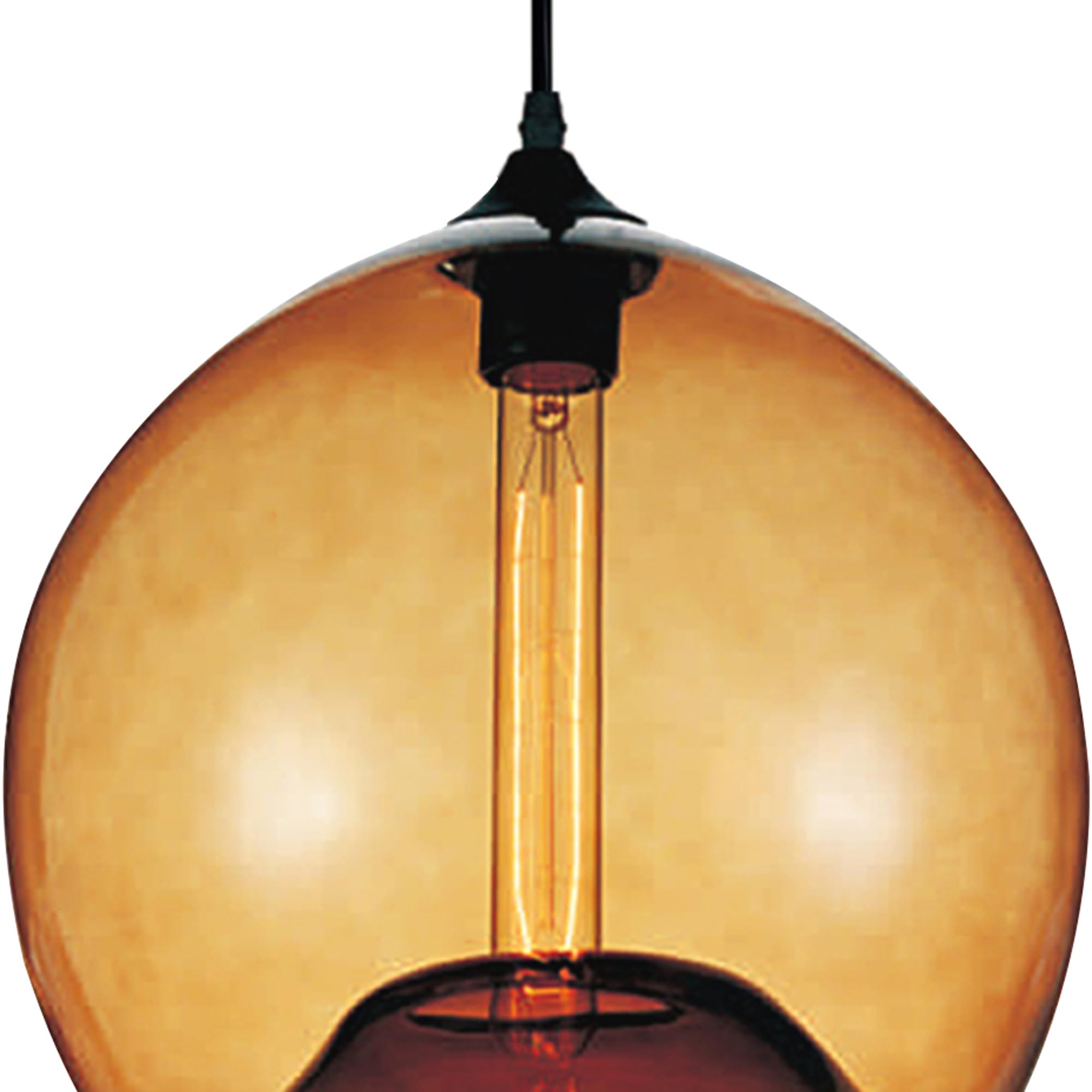 CWI Lighting 1-Light Mini Glass Pendant with Amber Finish - Perfect for Kitchen Island, Dining Room, and Entryway Lighting