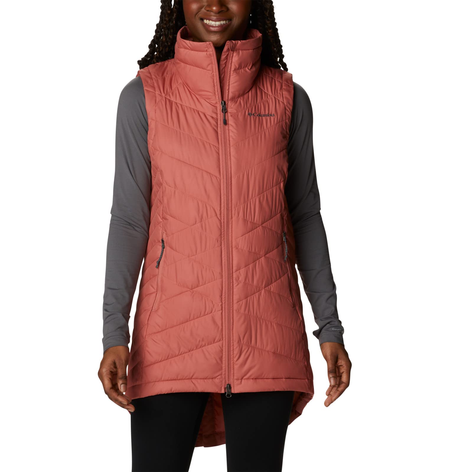 Columbia Women's Heavenly Long Vest - Lightweight Water-Resistant Puffer Vest for Outdoor Hiking, Camping & Winter Layering