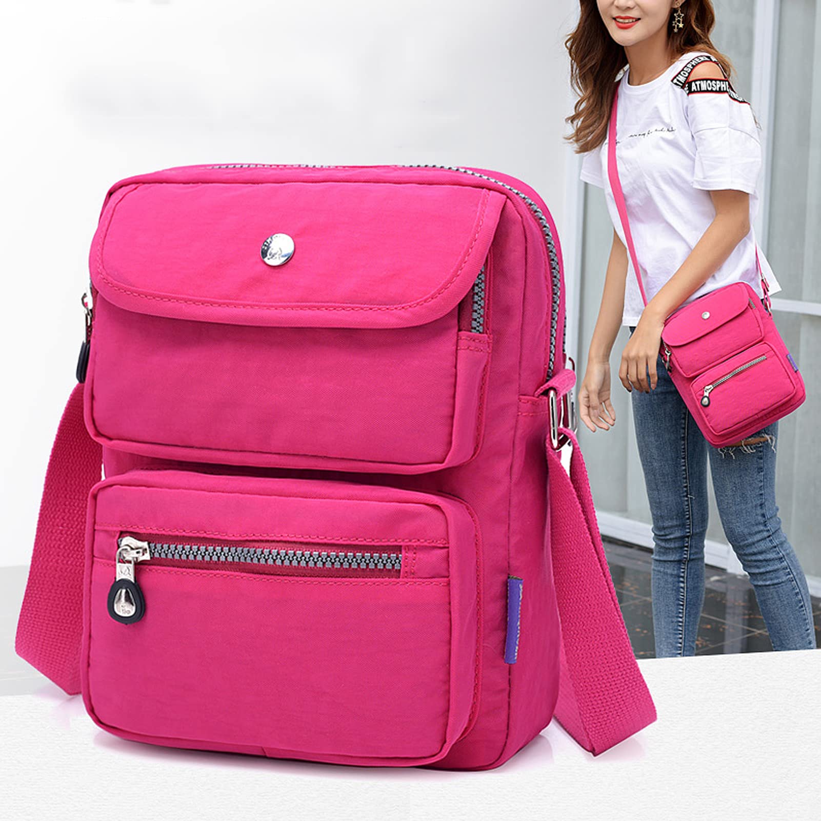 KARRESLY Women's Waterproof Crossbody Bag - Small Nylon Shoulder Purse with Multiple Pockets for Everyday Use, Travel & Shopping