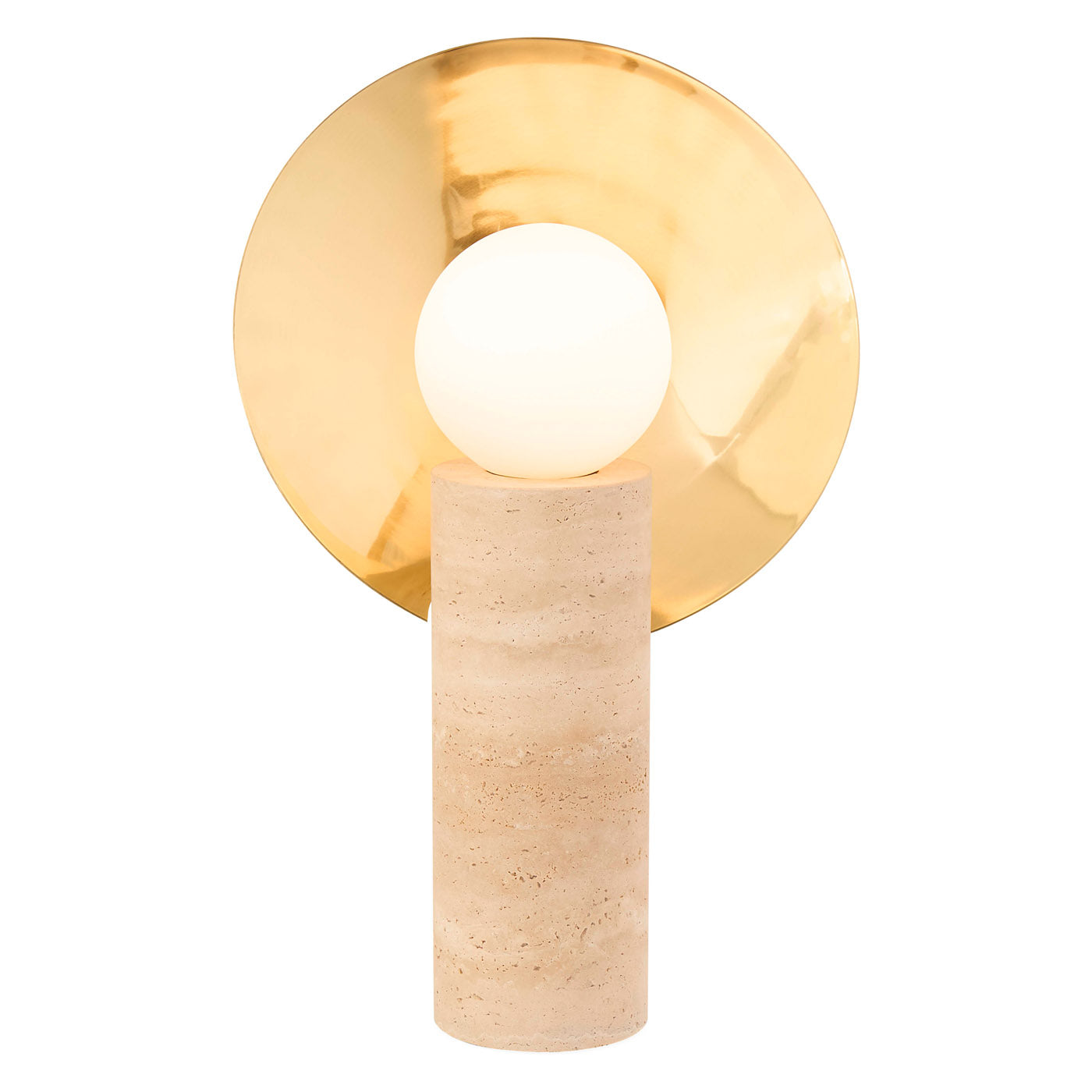 Halo Travertine Table Lamp - Natural Stone Base, Modern Home Decor, Bedroom & Living Room Lighting