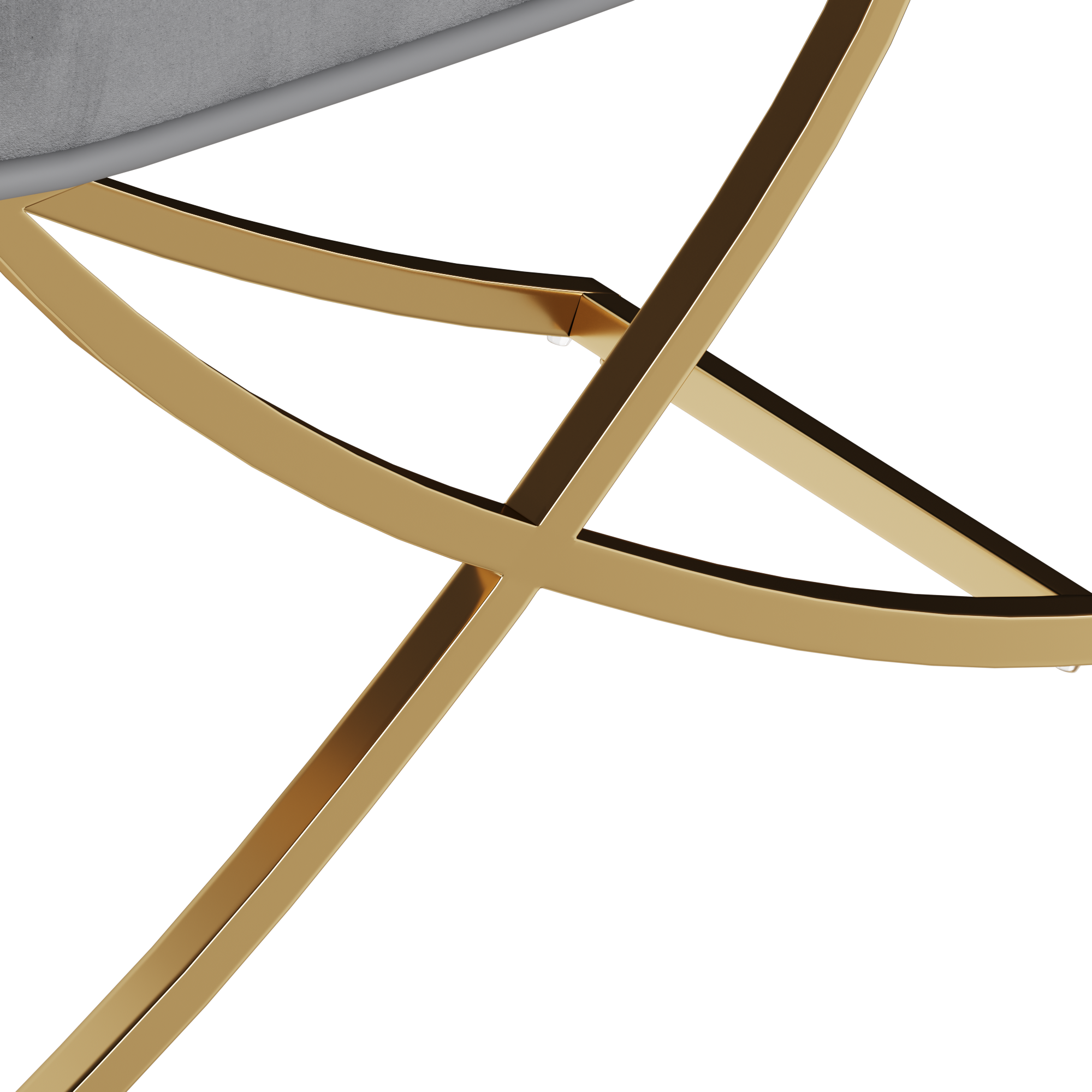 4-Piece Grey Velvet Dining Chair Set with Golden Metal Legs - Modern Kitchen, Living Room, Office & Leisure Chairs for Home Decor