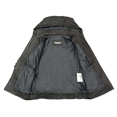 Milwaukee Leather Women's Premium Hooded Leather Jacket - Stylish Casual Outerwear for Everyday Wear | Perfect for Work, Travel & Outdoor Activities