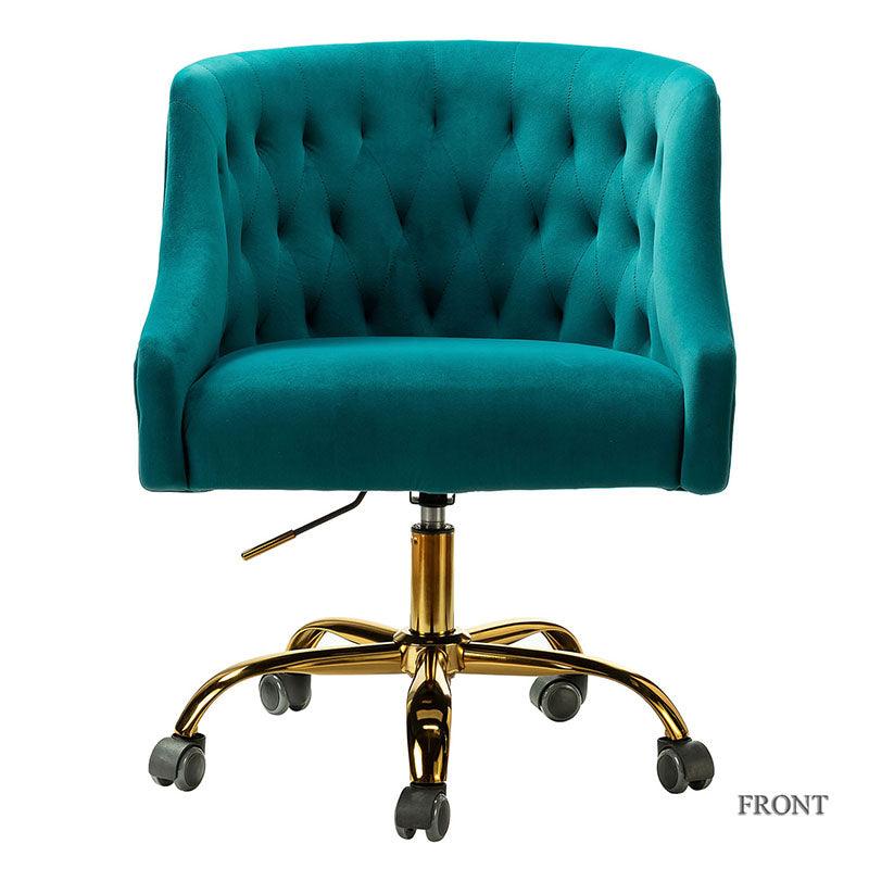 Penelope Velvet Tufted Office Chair - Ergonomic Executive Desk Chair with Lumbar Support - Perfect for Home Office, Gaming & Workspace Comfort