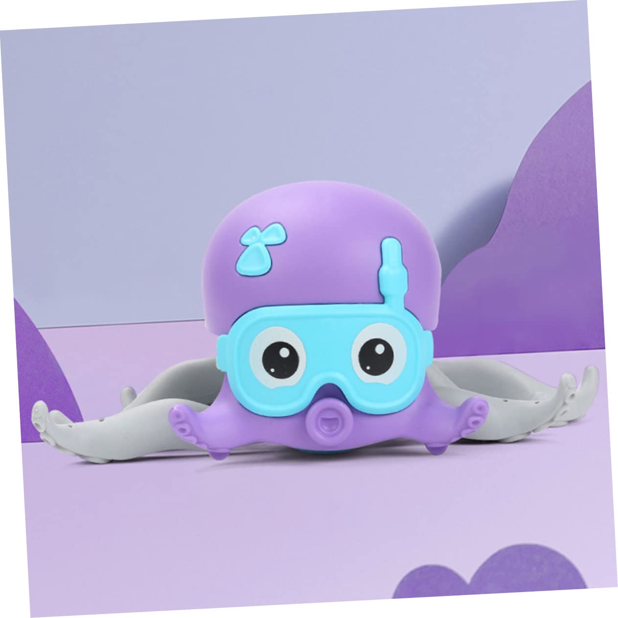 VICASKY 5-Pack Wind Up Swimming Octopus Toys - Purple Plastic Diving Bath Toys for Kids, Boys & Girls - Fun Pool, Bathtub & Beach Water Play for Toddlers