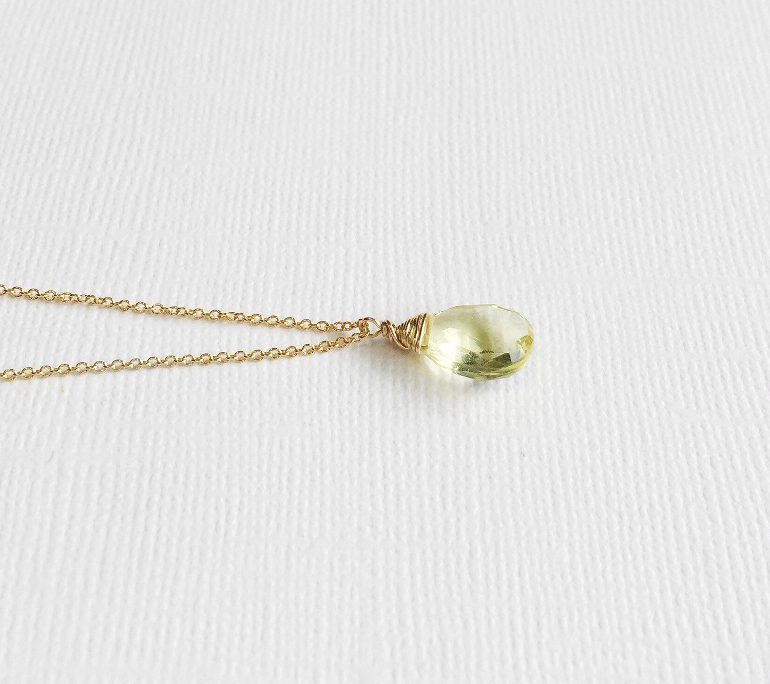 Yazmin Lemon Topaz Necklace (N197) - Elegant Jewelry for Women, Perfect for Parties, Weddings & Gifts