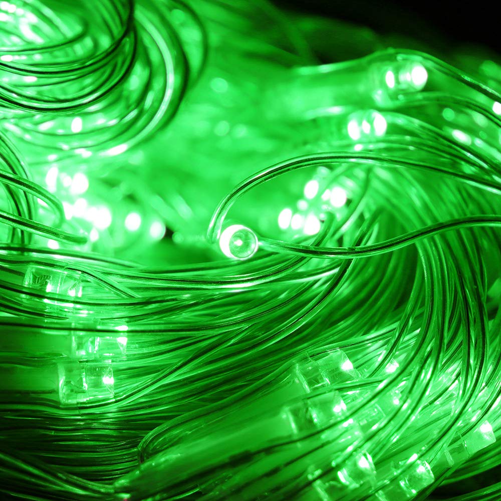 Green LED Net Lights for St. Patrick's Day, Christmas & Halloween Decorations - 9.8ft x 6.6ft Outdoor Mesh Fairy Lights for Trees, Gardens, Walkways & Bushes - Perfect for Party, Wedding & Holiday Lighting
