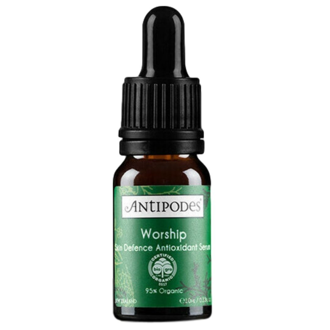 Antipodes Organic Worship Skin Defence Antioxidant Serum – Vegan, Cruelty-Free Anti-Aging Face Serum with Hyaluronic Acid | Perfect for Daily Skincare Routine & Nighttime Hydration
