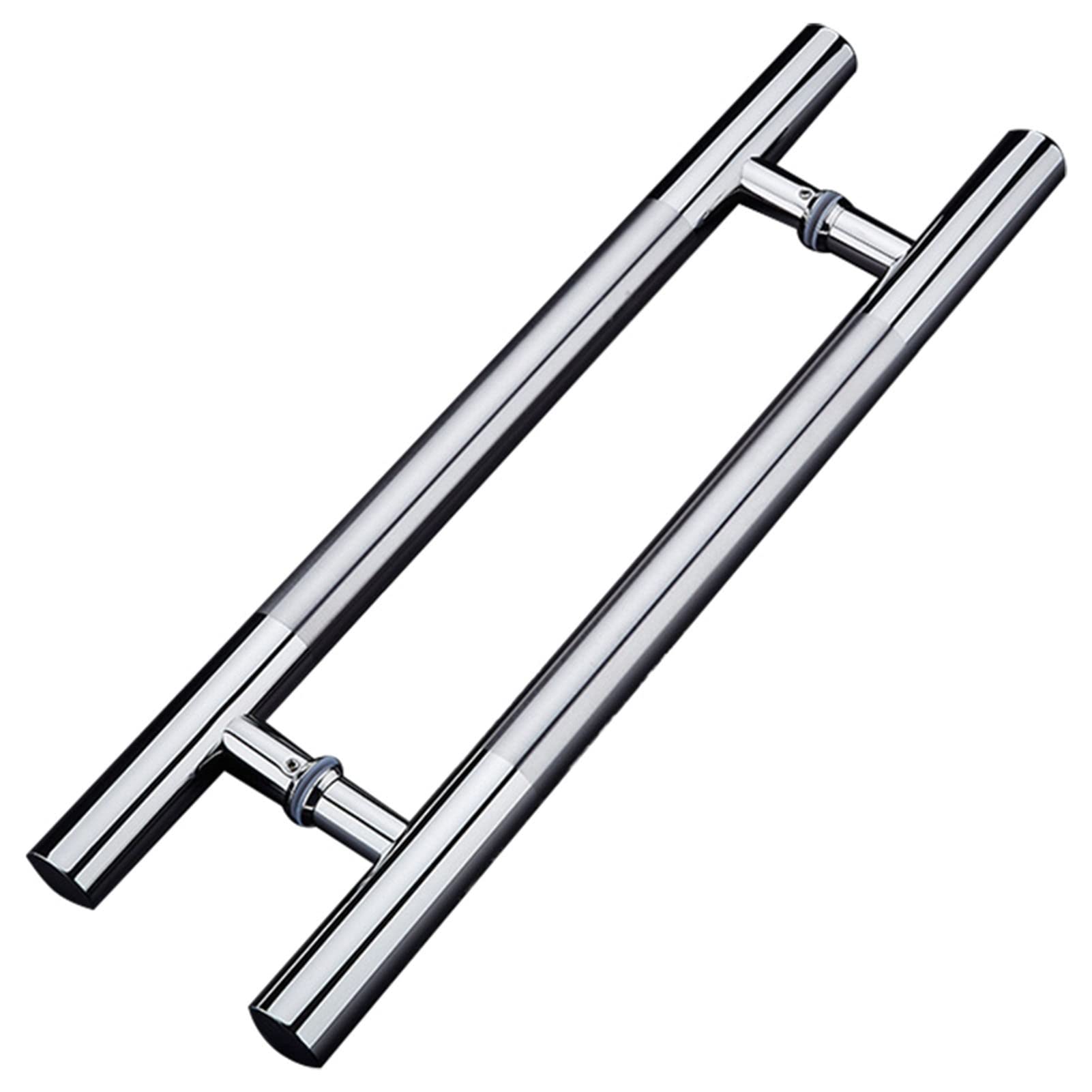Stainless Steel Double Sided Push Pull Door Handle - H Shape Sliding & Barn Door Pull Handle - Brushed Finish - Fits Glass & Wooden Doors (60x36cm) - Perfect for Modern Homes, Offices & Commercial Spaces