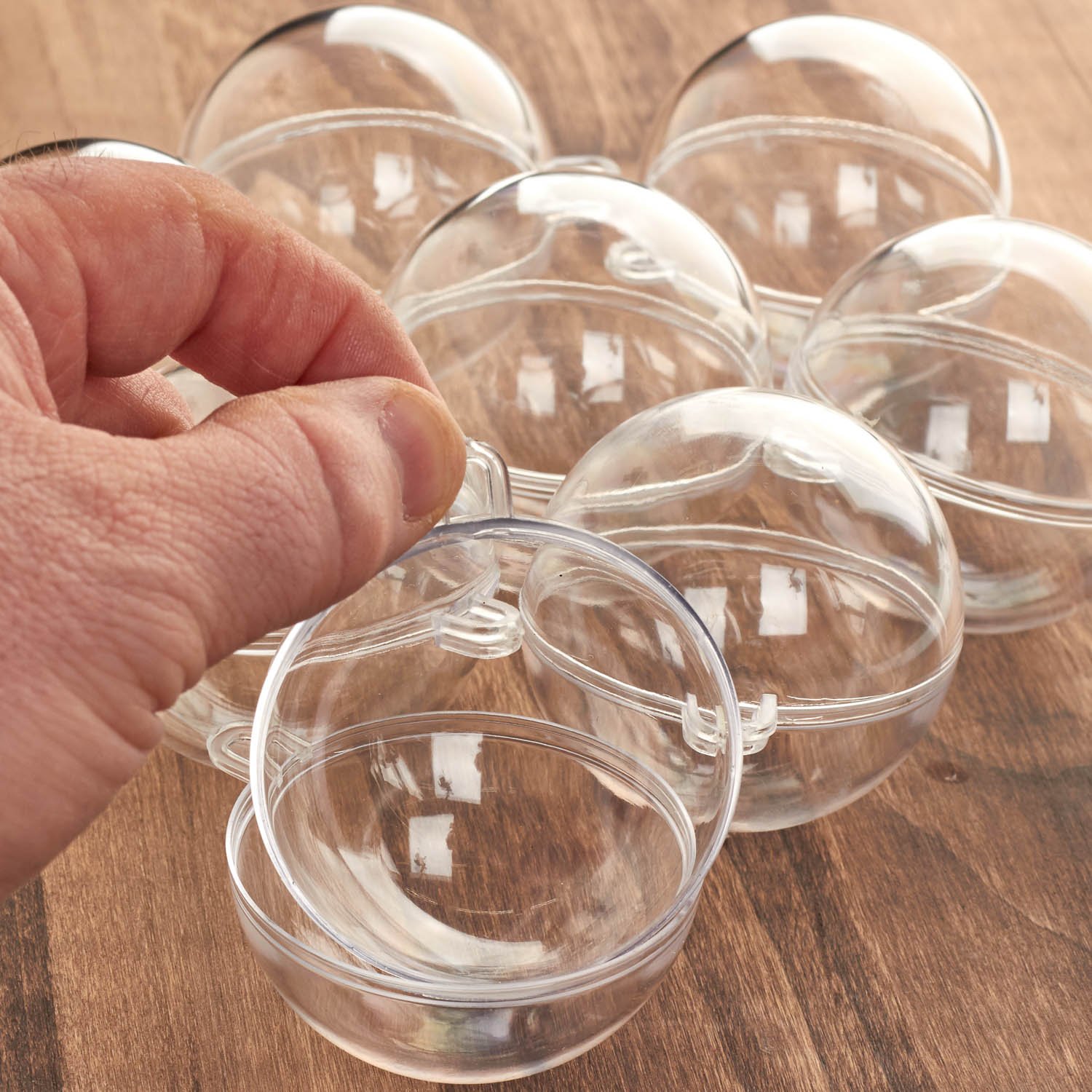 72-Pack Clear Acrylic Fillable 60mm Ball Ornaments - Transparent Plastic Christmas Decor, Wedding Favors, DIY Crafts, Party Supplies, Home & Holiday Decoration for Tree, Table Centerpieces, Gift Giving