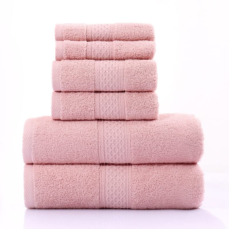 Premium Cotton Bath Towel Set - Ultra Soft & Highly Absorbent Quick-Dry 6-Piece Set (2 Bath Towels, 2 Hand Towels, 2 Washcloths) | Blue | Perfect for Spa, Gym, Beach & Luxury Bathroom Decor