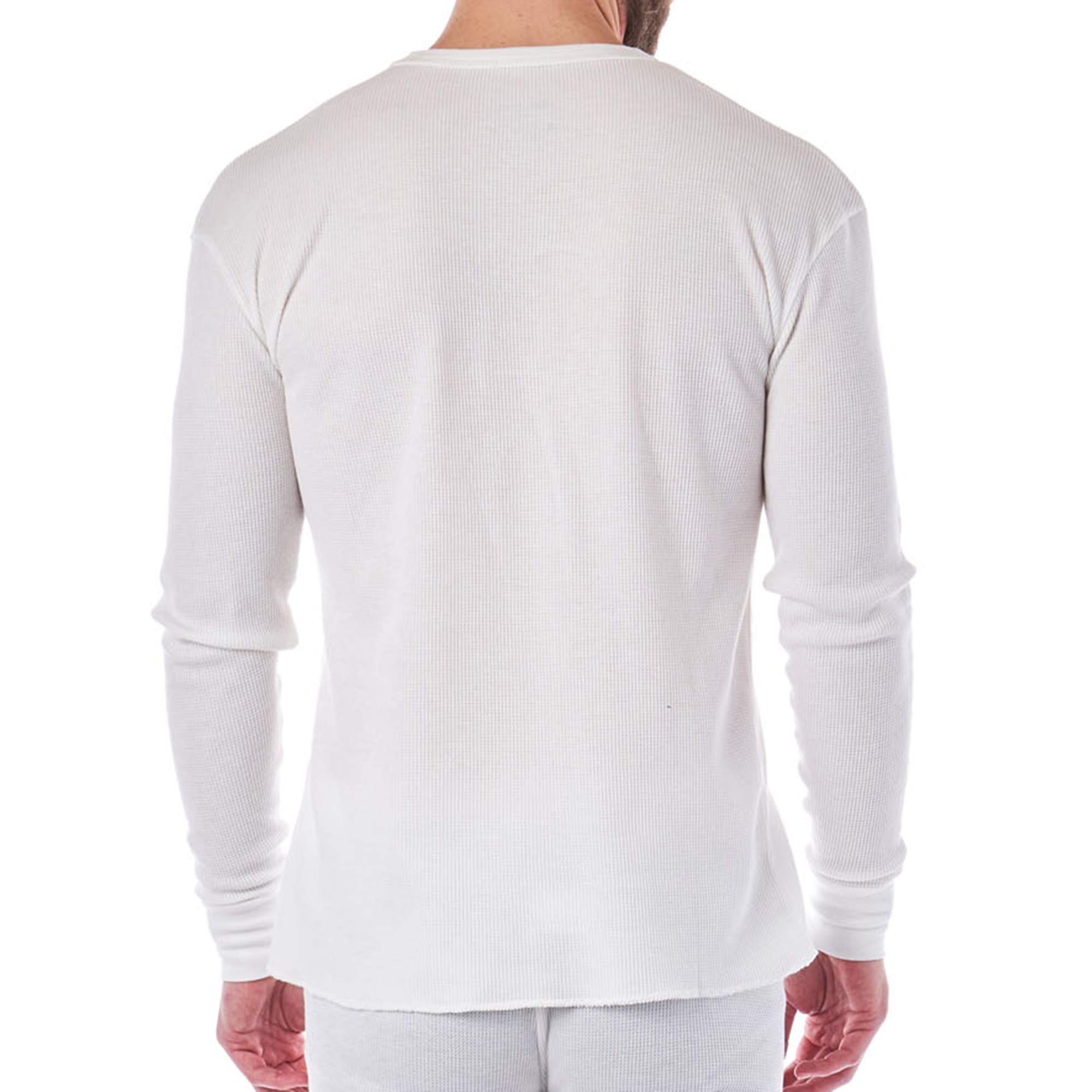 Alpine Swiss Men's Thermal Long Sleeve Henley Shirt - Waffle Knit Crew Neck Base Layer for Cold Weather - Perfect for Winter Hiking, Skiing & Outdoor Activities