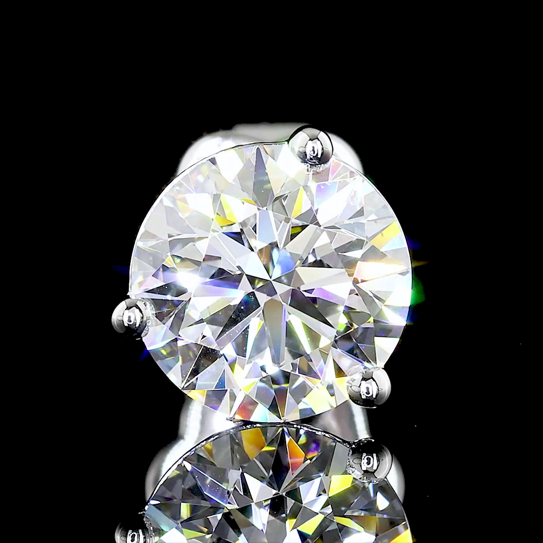 2.49 Carat Lab Grown Round E VVS2 Diamond 14K White Gold Martini Stud Earrings for Women - Perfect for Weddings, Anniversaries & Special Occasions