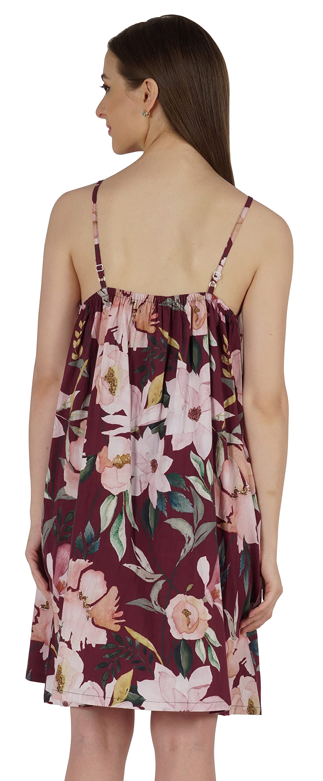 Bimba Women's Casual Printed Spaghetti Strap Dress - Short Summer Sundress Midi Length for Beach, Vacation & Outdoor Activities