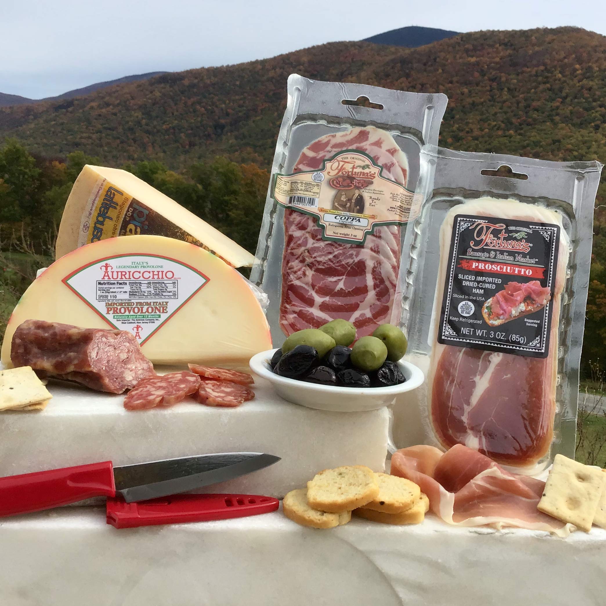 Italian Picnic Gift Box Set - Premium Wooden Charcuterie Board with Cheese Knives & Accessories for Outdoor Dining, Parties & Gifts (Perfect for Weddings, Anniversaries & Housewarming)
