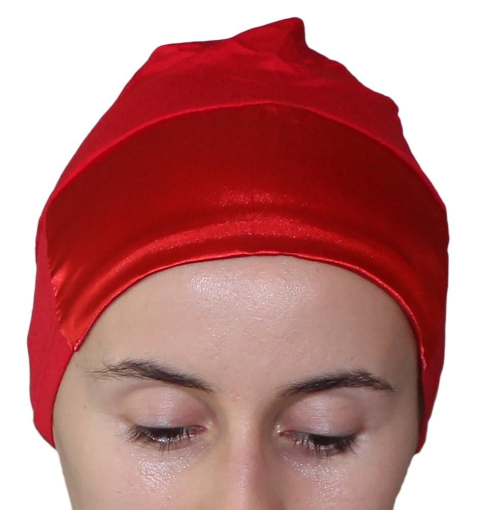 Aker Satin Bonnet Underscarf for Women - Red Silk-Like Hair Wrap for Sleeping & Protective Styling - Perfect for Curly, Natural & Relaxed Hair Care