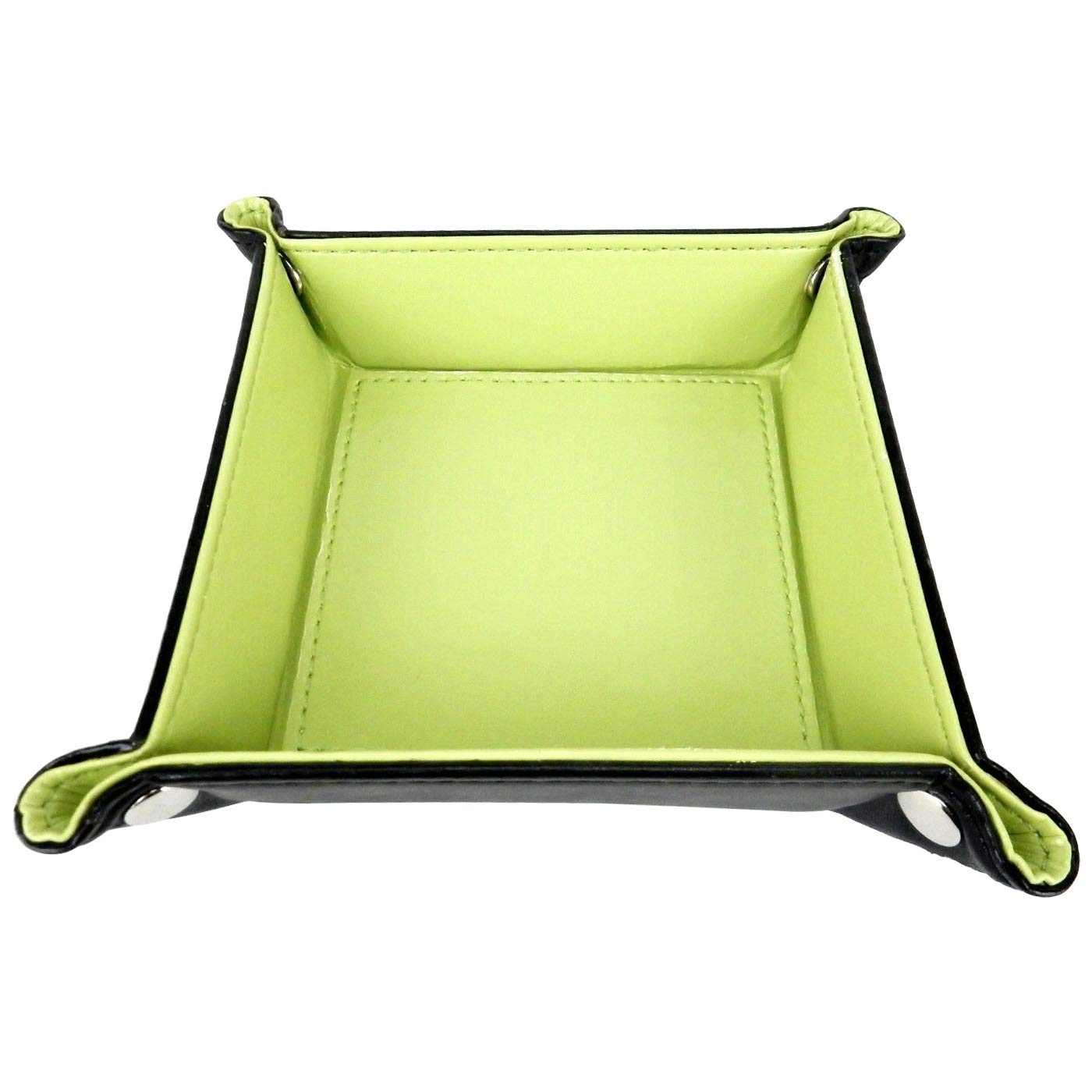 Premium Faux Leather Folding Travel Organizer - Collapsible Storage Bin for Jewelry, Wallets, Phones, Watches & Accessories - Portable Multi-Purpose Organizer Box for Home, Office & Travel (3-Pack, Lime Green) - Perfect for Clutter-Free Packing, Gift Giving & Daily Organization