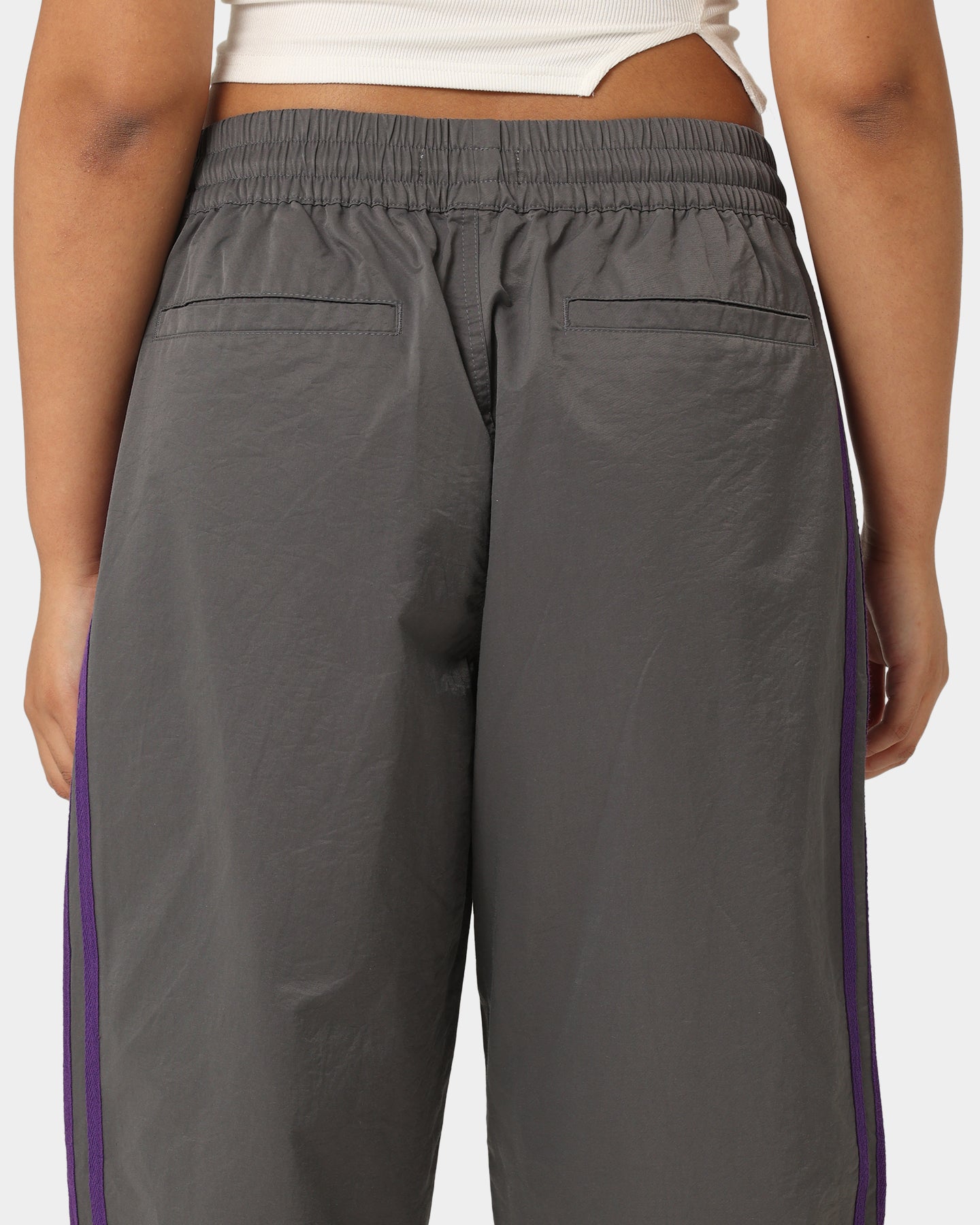 404 Racer Trackpant Charcoal/Purple - Men's Athletic Joggers for Running, Gym & Casual Wear - High-Performance Workout Pants with Moisture-Wicking Fabric